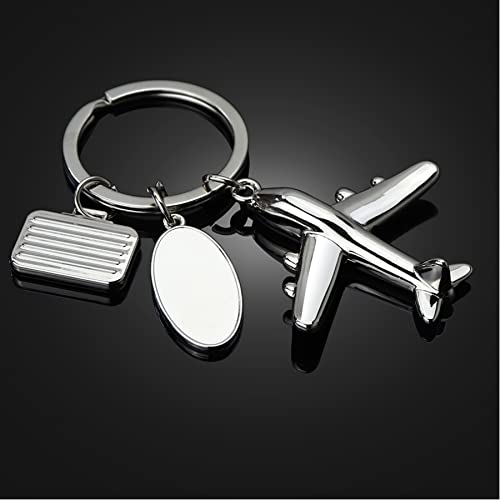 Metal Airplane Model Keychain - Luggage Tag & Keyring Pendant for Men and Women - Unique Christmas Birthday Gift Jewelry - Perfect for Travel Enthusiasts and Frequent Flyers