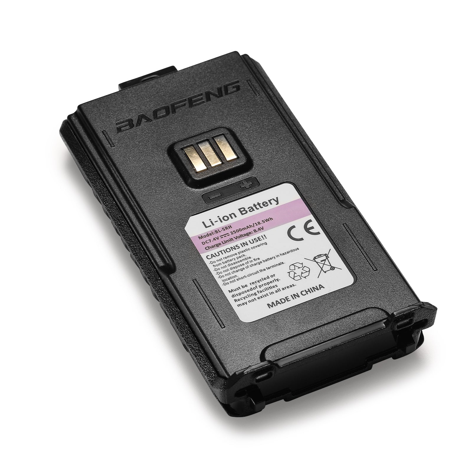 High Capacity 2500mAh Replacement Battery for Baofeng UV-5G Plus & UV-5RM Plus Two-Way Radios - Perfect for Outdoor Adventures, Emergency Communication, and Security Work