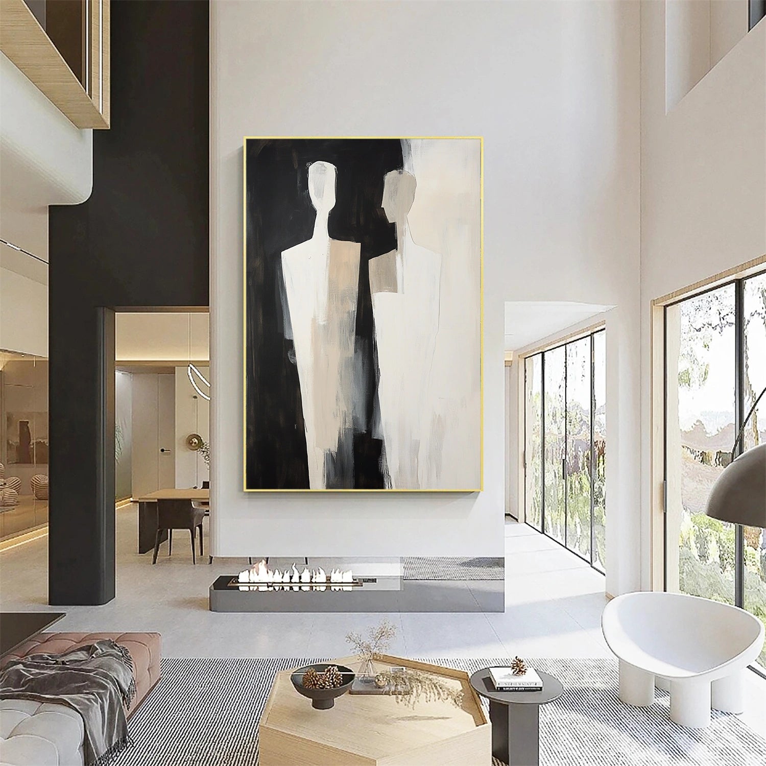 Contemporary Abstract Minimalist Wall Art Painting - Modern Home Decor for Living Room, Bedroom & Office | #CW004