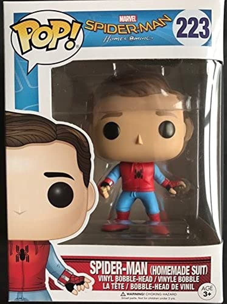 Funko POP! Marvel Spider-Man: Homecoming Walmart Exclusive - Unmasked Homemade Suit Action Figure #223 | Collectible Gift for Marvel Fans, Home & Office Display