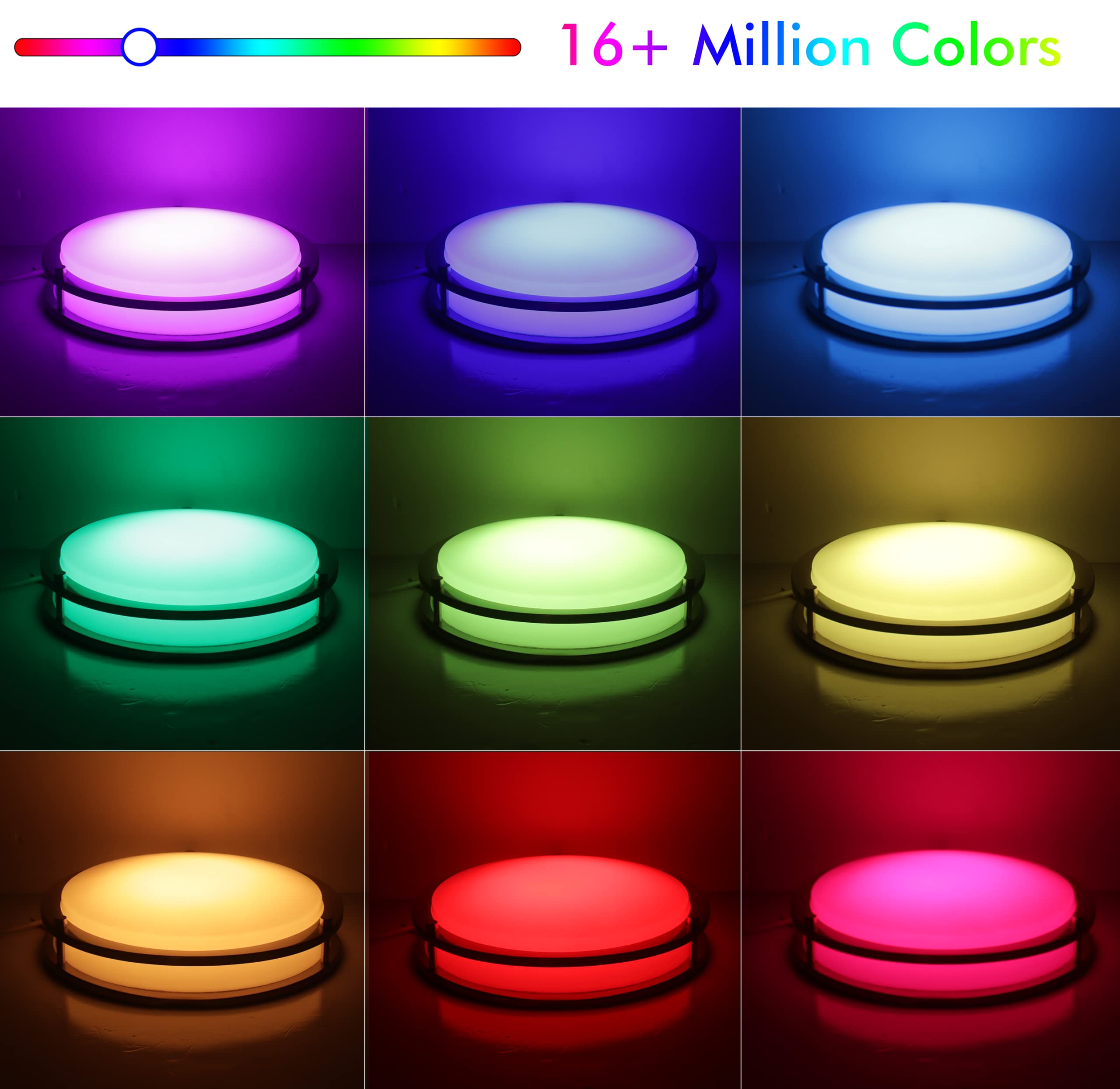 CLOUDY BAY Smart Recessed Ceiling Lights 2 Pack - Multicolor RGB LED with 800 Lumens & 2700K-6500K CCT - Voice Control via Alexa/Google Assistant - App & Timer Function - Perfect for Living Room, Bedroom & Kitchen Lighting