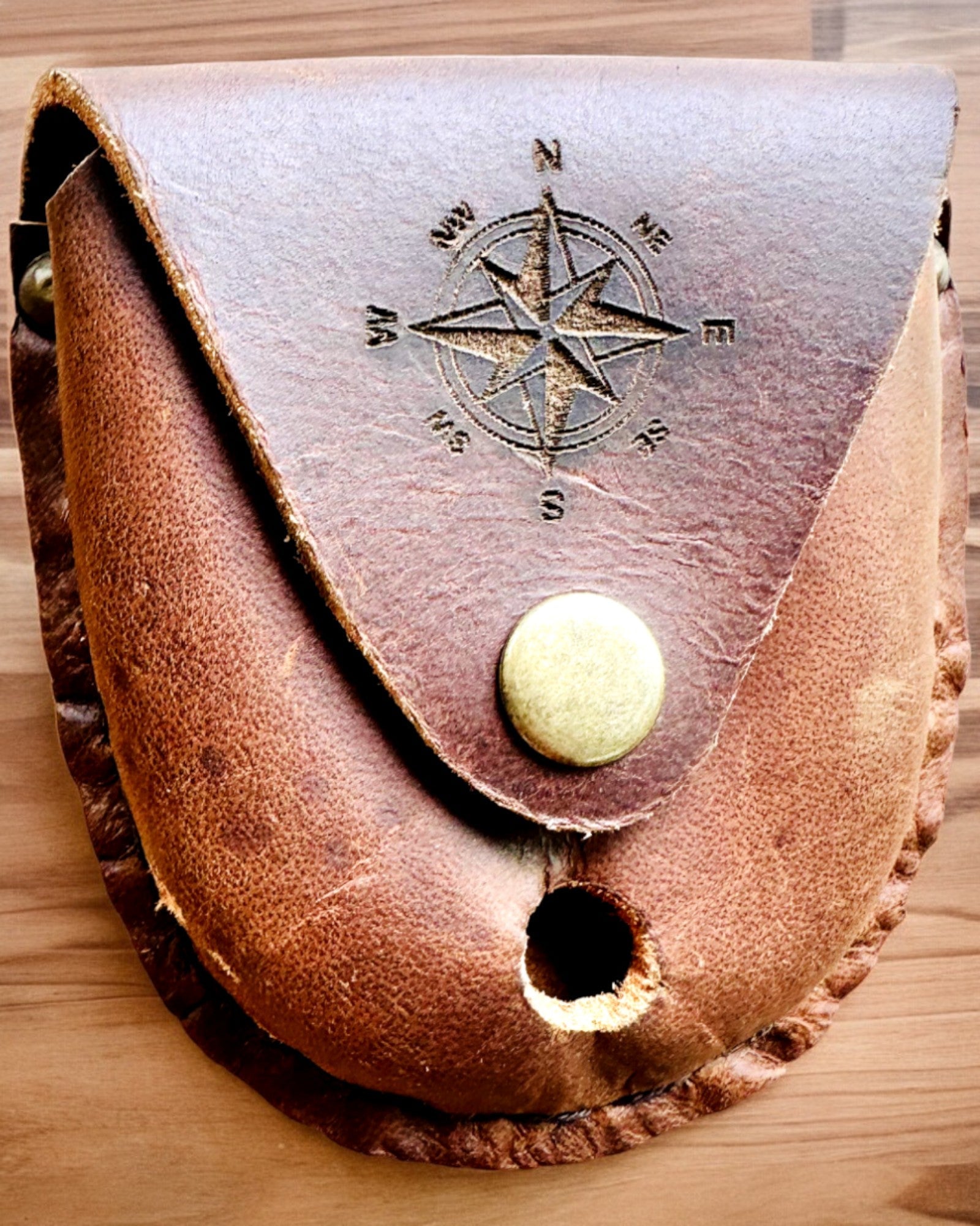 Premium Leather Case for Compact Compass or Pocket Watch - Personalized Engraving Available | Perfect for Outdoor Adventures, Hiking & Vintage Style Gifts
