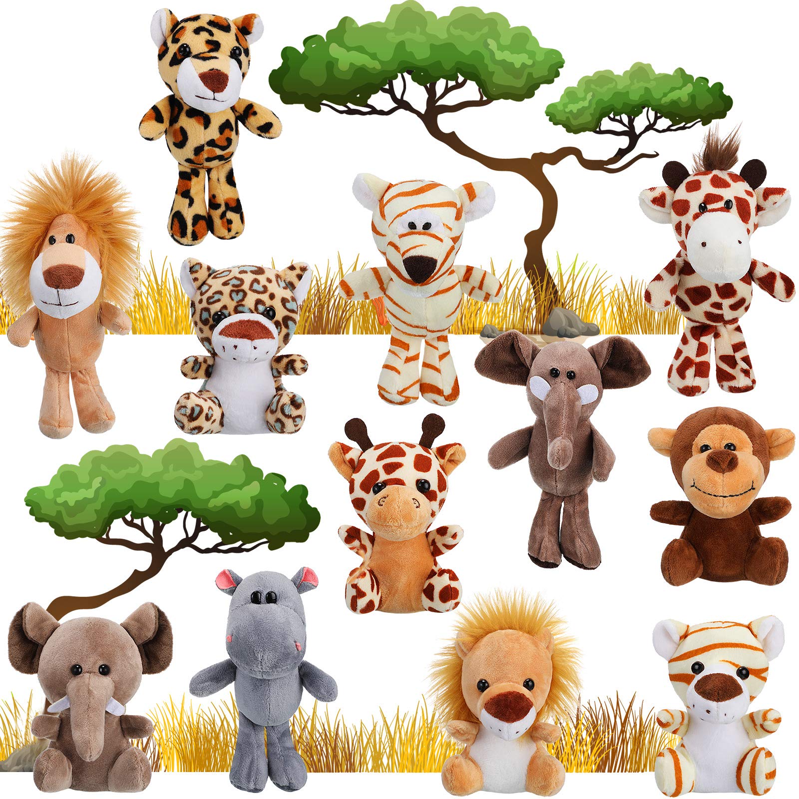 Sumind 12-Piece Mini Stuffed Forest Animals Plush Set - 4.8