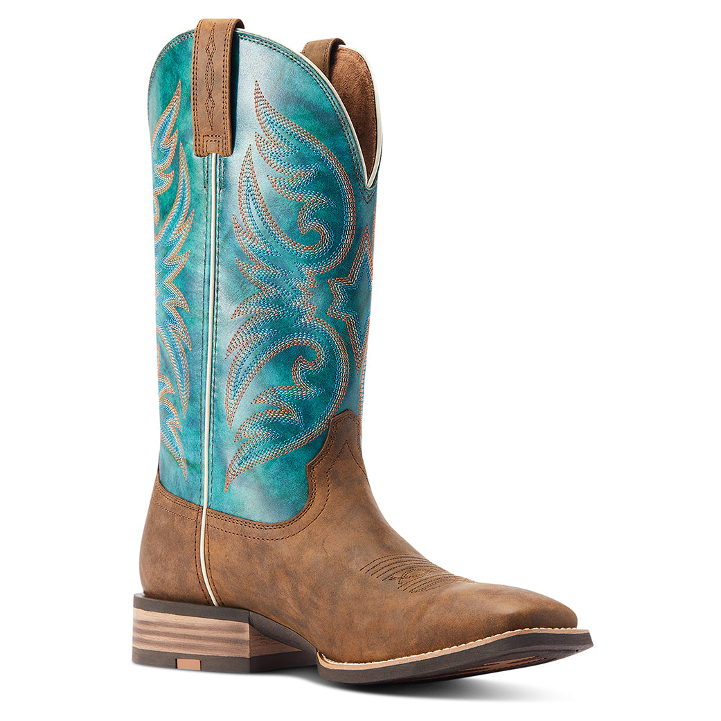 Ariat Men's Ricochet Western Square Toe Work Boots - Durable Leather Cowboy Boots for Ranch Work, Riding & Outdoor Activities
