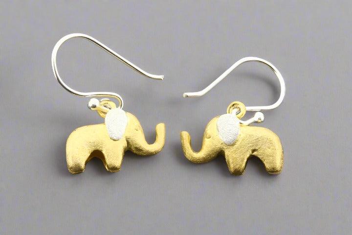 Lucky Elephant Drop Earrings - Gold & Silver Dangle Jewelry for Women - Perfect for Parties, Weddings & Boho Fashion