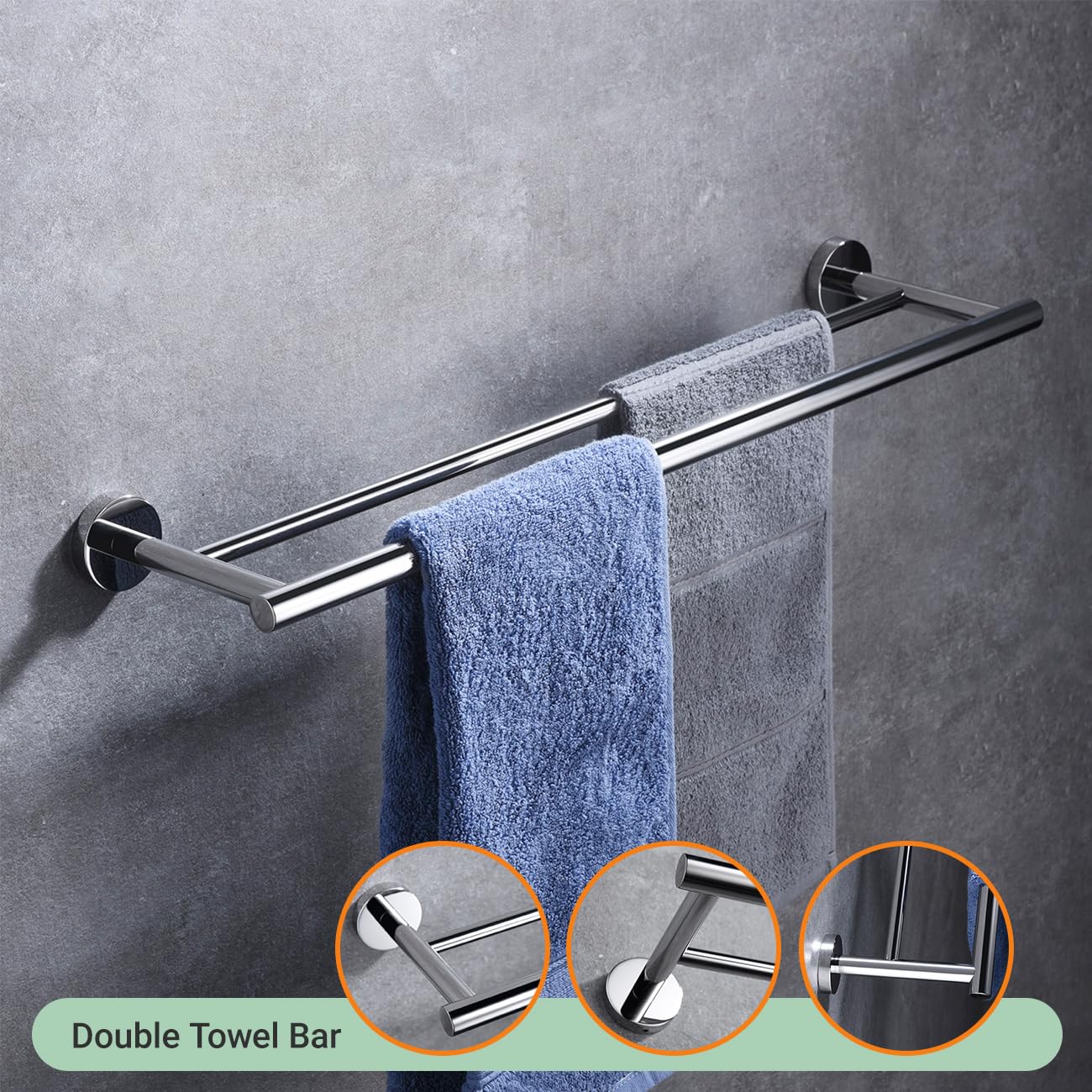 Premium 4-Piece Bathroom Accessories Set - Polished Stainless Steel Wall Mounted Towel Bar, Hand Towel Rack, Toilet Paper Holder & Robe Hooks - Modern Bathroom Organization for Home & Hotel Use
