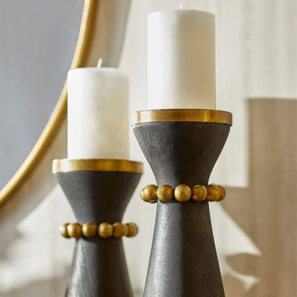 Cyan Design 11514 Parvati Candle Holder - Antique Brass & Black Finish, Small Size - Perfect for Home Decor, Table Centerpiece, and Romantic Ambiance
