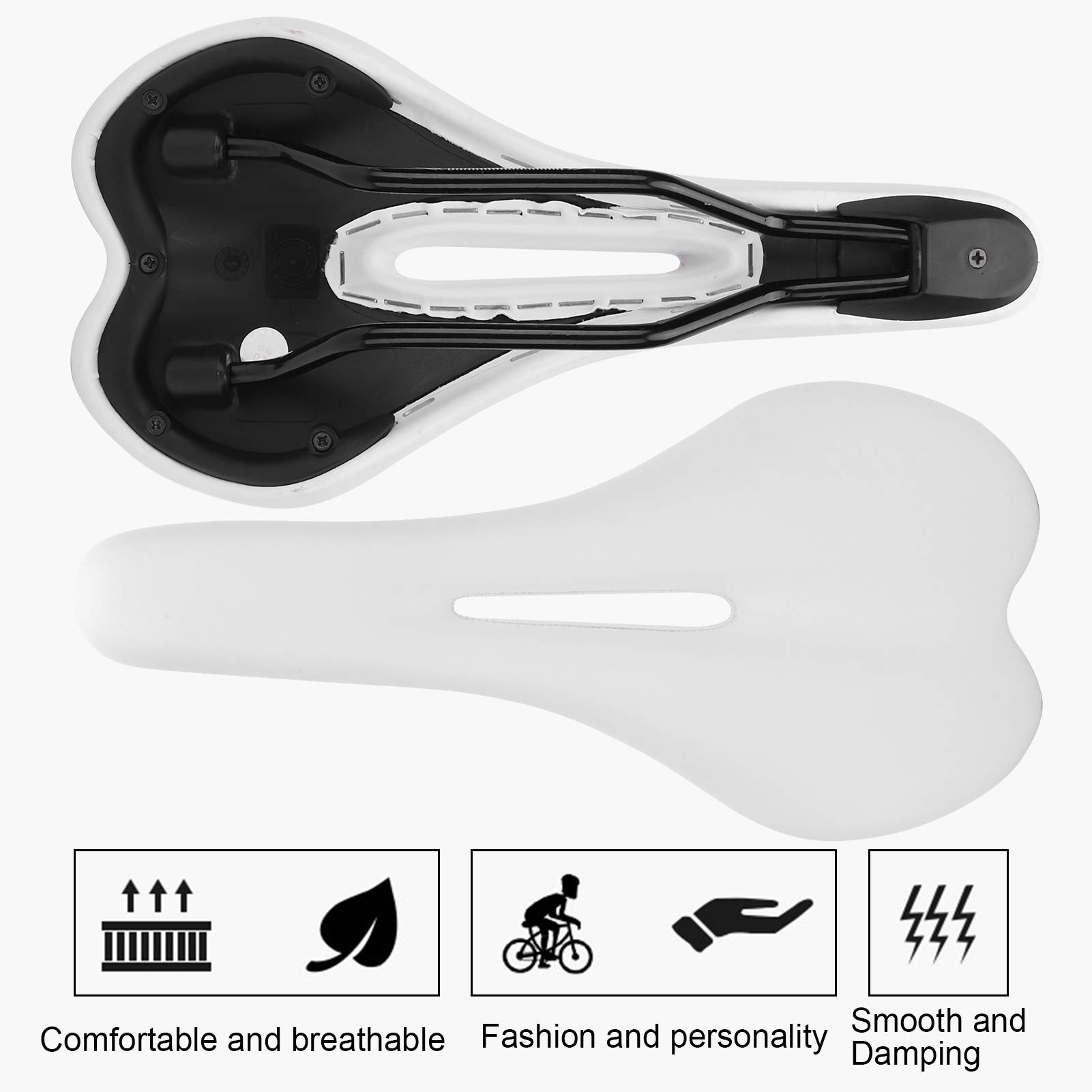 **Joyzan Comfortable Ventilated Bike Seat Cushion - Shock Absorbing Bicycle Saddle with Hollow Design for Road, Mountain & Stationary Bikes - Perfect for Long Rides & Indoor Cycling Workouts**