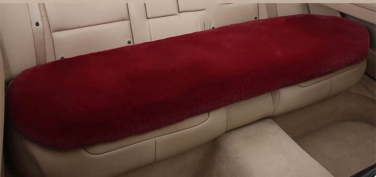Universal Fit Fuzzy Faux Wool Car Seat Covers - Soft & Warm Winter Seat Protector for Front & Back Seats (1pc, Red Wine) - Perfect for Cold Weather Commuting & Road Trips