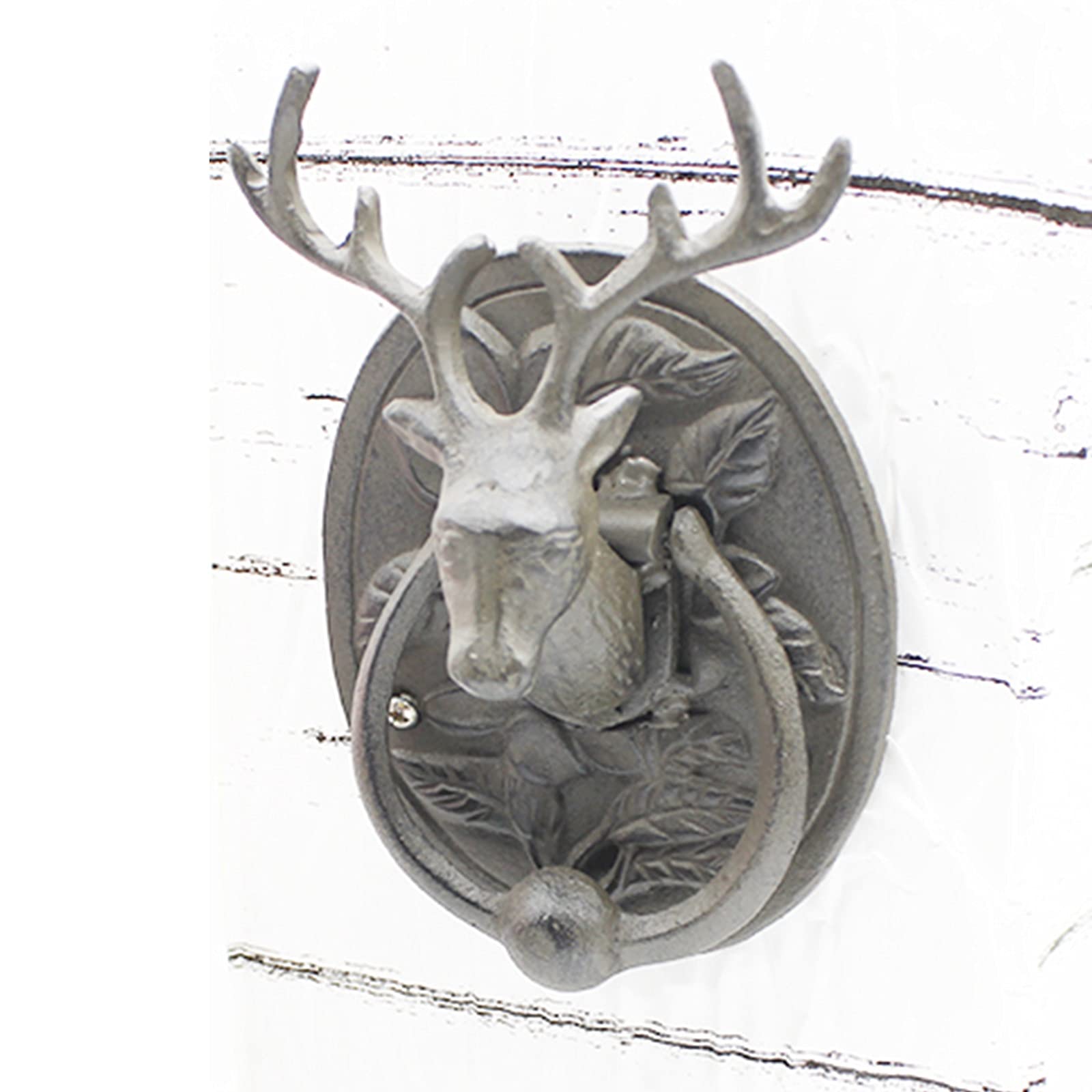 Vintage Cast Iron Deer Head Door Knocker - Farmhouse Home Decor for Entrance Doors