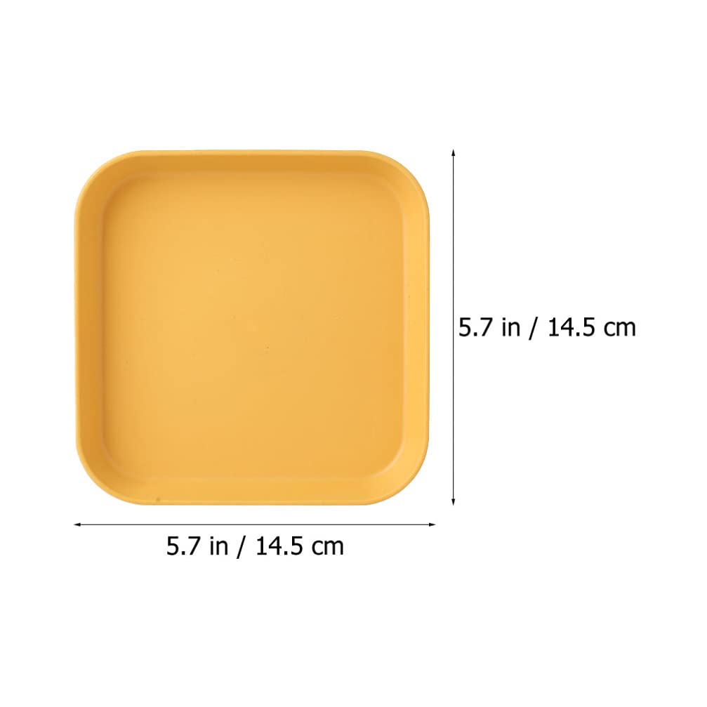 DOITOOL 8-Piece Clear Square Wheat Straw Plates - Eco-Friendly Small Food Trays for Pasta, Snacks, Pickles & Serving | Dishwasher Safe PP Plastic Tableware for Parties, Picnics & Home Dining