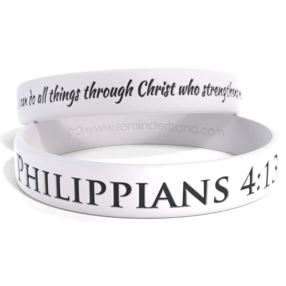 Philippians 4:13 Silicone Wristband - 100% Silicone Rubber Bracelet for Christian Religious Events, Motivational Gifts & Fundraisers - Unisex Design for Men, Women & Kids - Perfect for Church Groups, Bible Study, Sports Motivation & Faith-Based Support