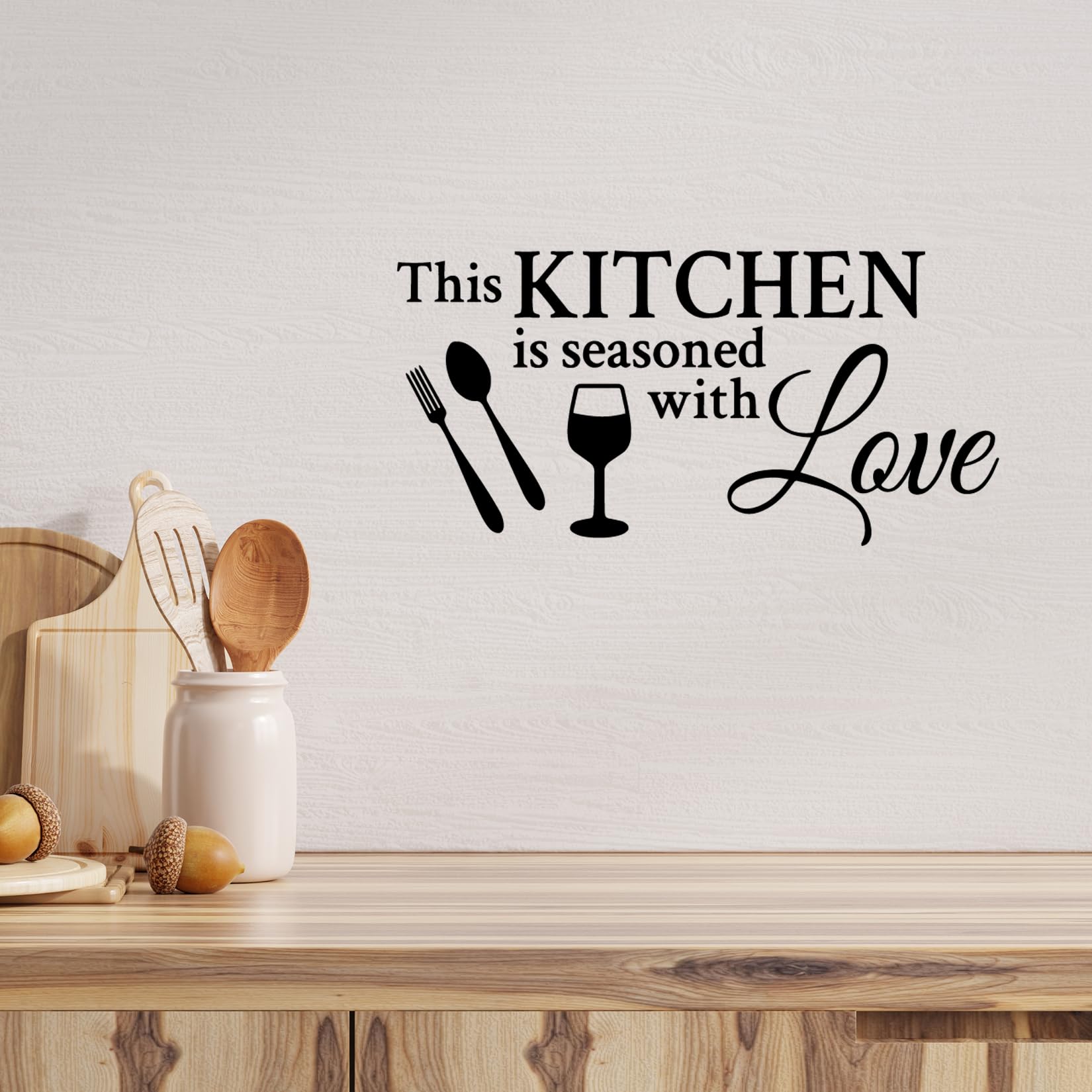Love-Themed Vinyl Wall Decal for Kitchen Decor - Perfect for Home, Dorm & Office - Easy Peel & Stick Art Letters for DIY Wall Art