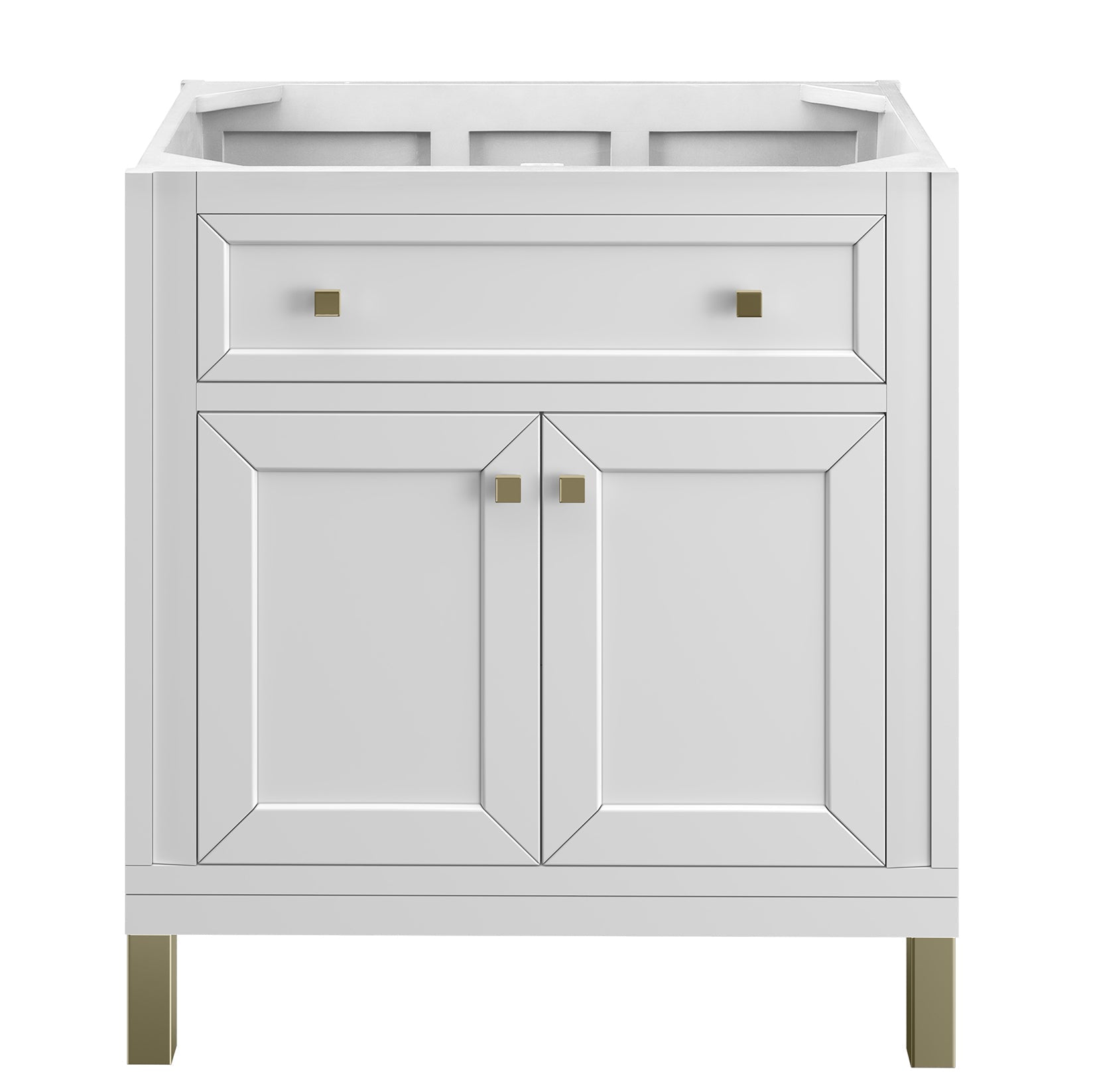 James Martin Vanities Chicago Collection 30-Inch Single Bathroom Vanity in Glossy White - Cabinet Only for Modern Bathroom Remodeling & Home Upgrade