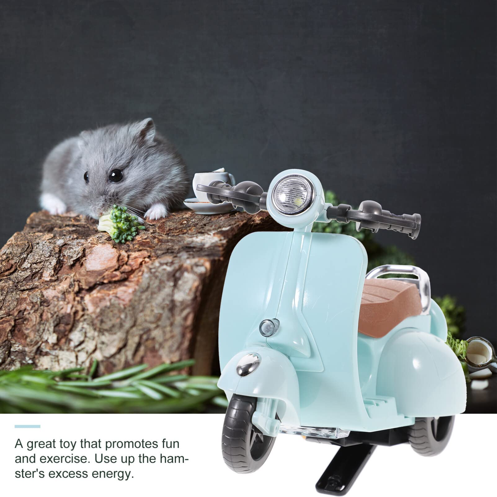 Hamster Motorcycle Toy - Rotating Cage Accessories for Small Pets - Play & Hideout Fun