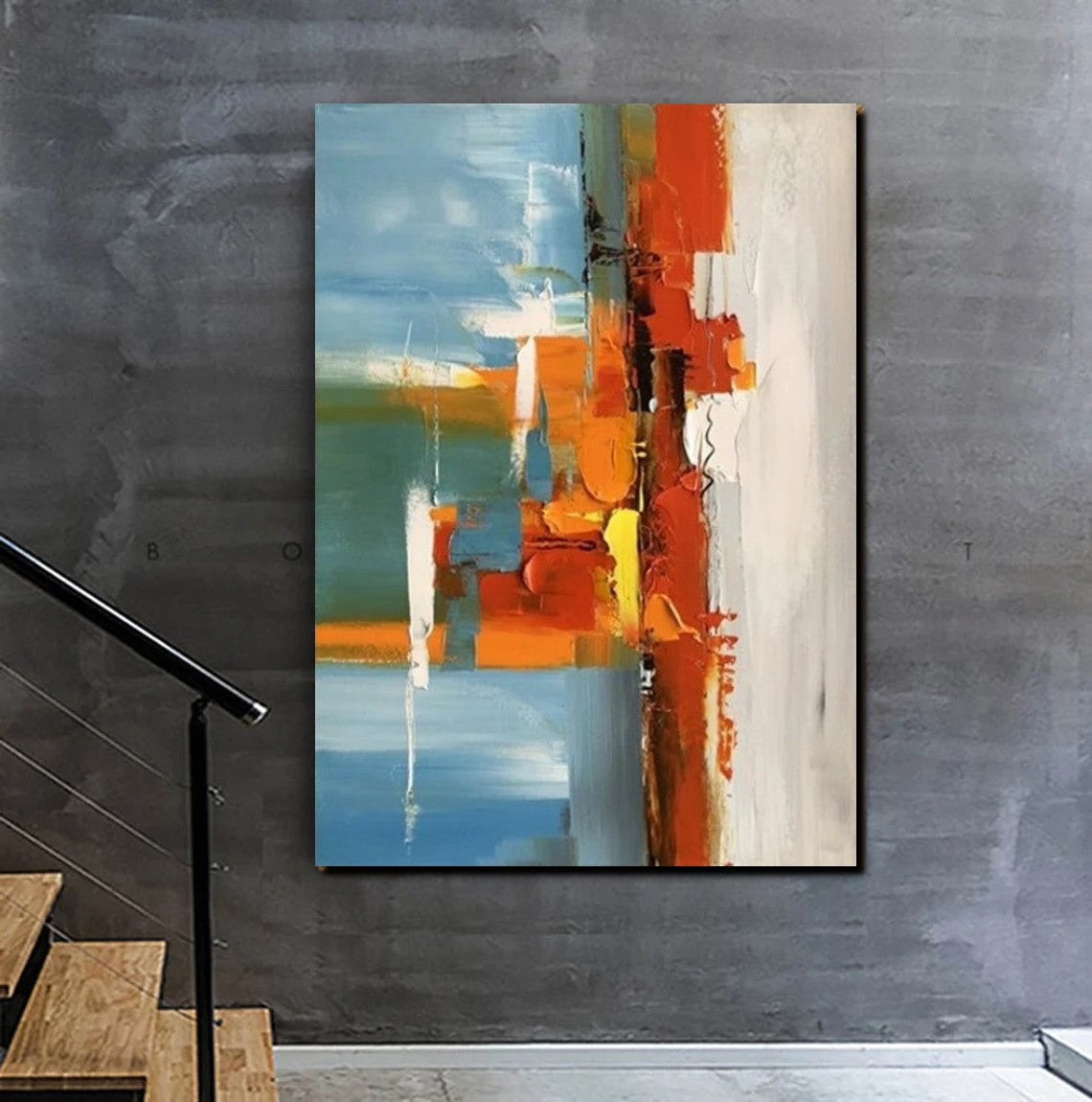 Abstract Paintings for Living Room - Heavy Texture Modern Art Behind Sofa | Large Contemporary Wall Art for Home Decor | Perfect for Accent Walls & Office Spaces