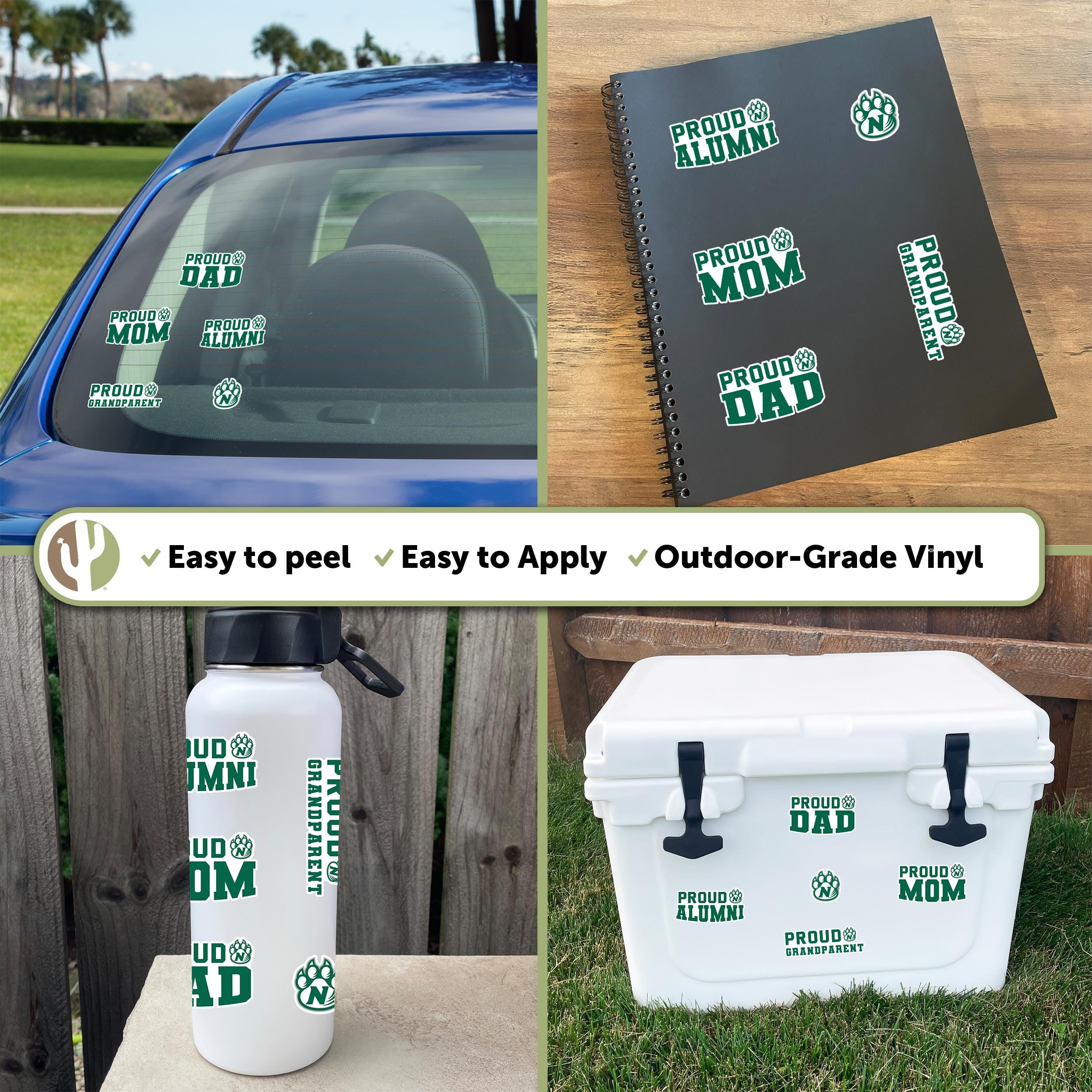 Premium NW Missouri State University Bearcats Vinyl Decals - Desert Cactus Design for Laptop, Water Bottle, Car & Scrapbooking (Family Full Sheet) | Perfect for College Pride, DIY Crafts & Fan Gifts