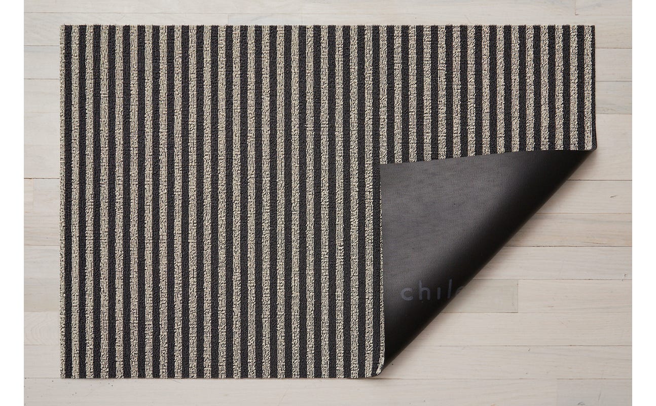 CHILEWICH Utility Door Mat - Shag In Out Mat for Indoor/Outdoor Use, Breton Stripe/Gravel Design, 61x91cm - Perfect for Entryway, Patio, and Mudroom Protection
