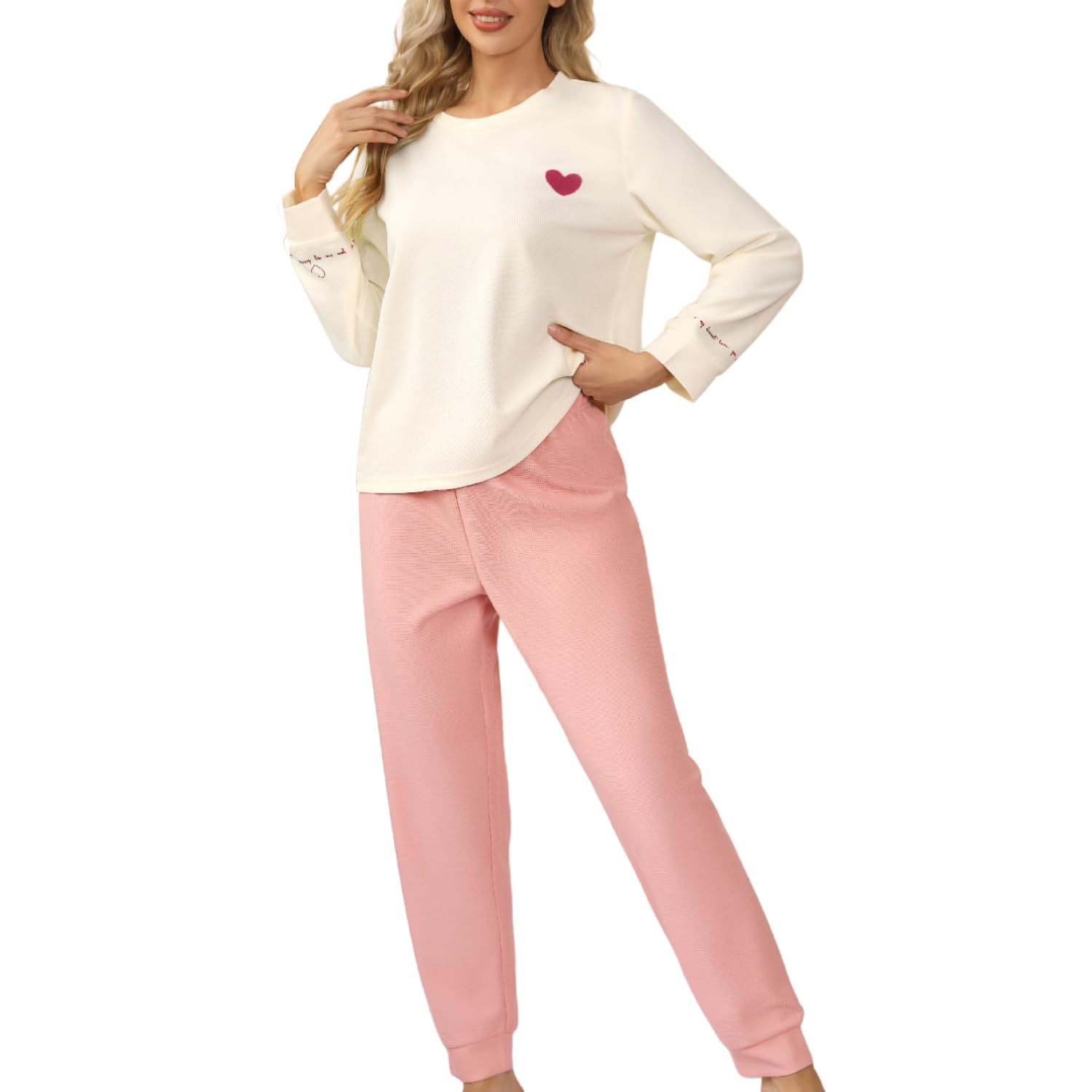 Women's Petite Pajama Sets - Soft Waffle Knit Sleepwear & Lounge Pjs for Women - Perfect for Cozy Nights, Relaxing at Home, and Gift Giving