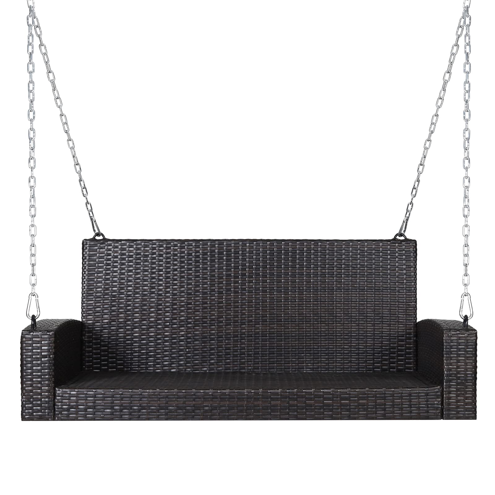 **Happygrill 2-Person Outdoor Porch Swing Chair with Soft Cushions – 7.9ft Reinforced Steel Chain & Solid Steel Frame – Rattan Patio Swing Bench for Backyard, Poolside, Front Porch – Perfect for Relaxing, Lounging & Enjoying Nature**