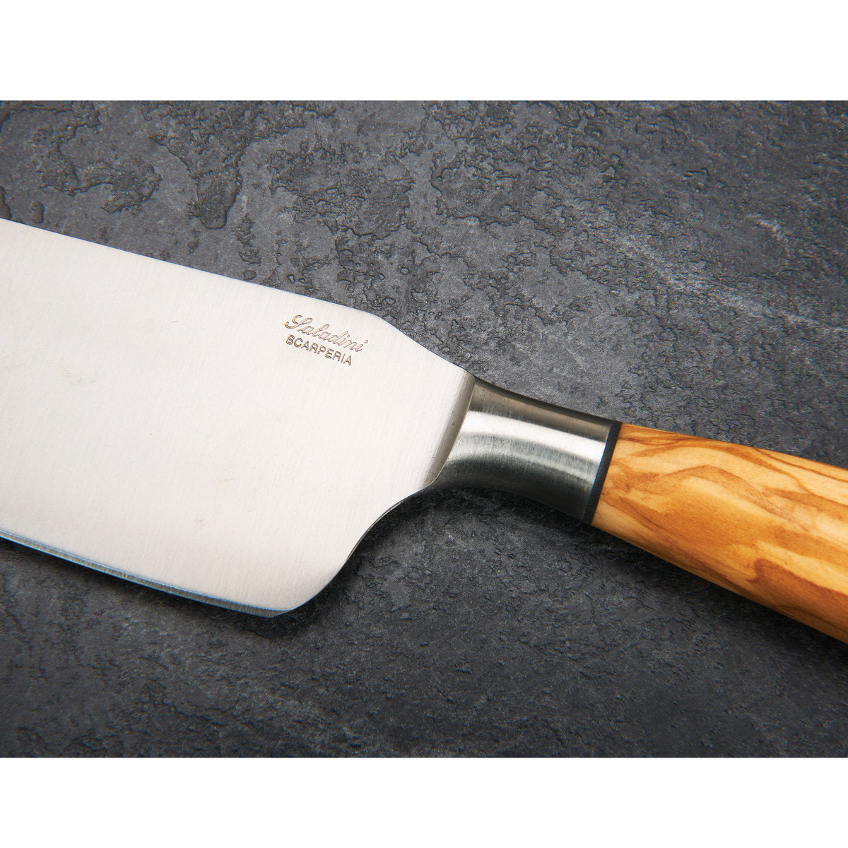 Premium Italian Santoku Knife 8 Inch - High Carbon Stainless Steel Blade & Handcrafted Olive Wood Handle - Perfect for Professional Chefs, Home Cooking, and Gourmet Food Preparation