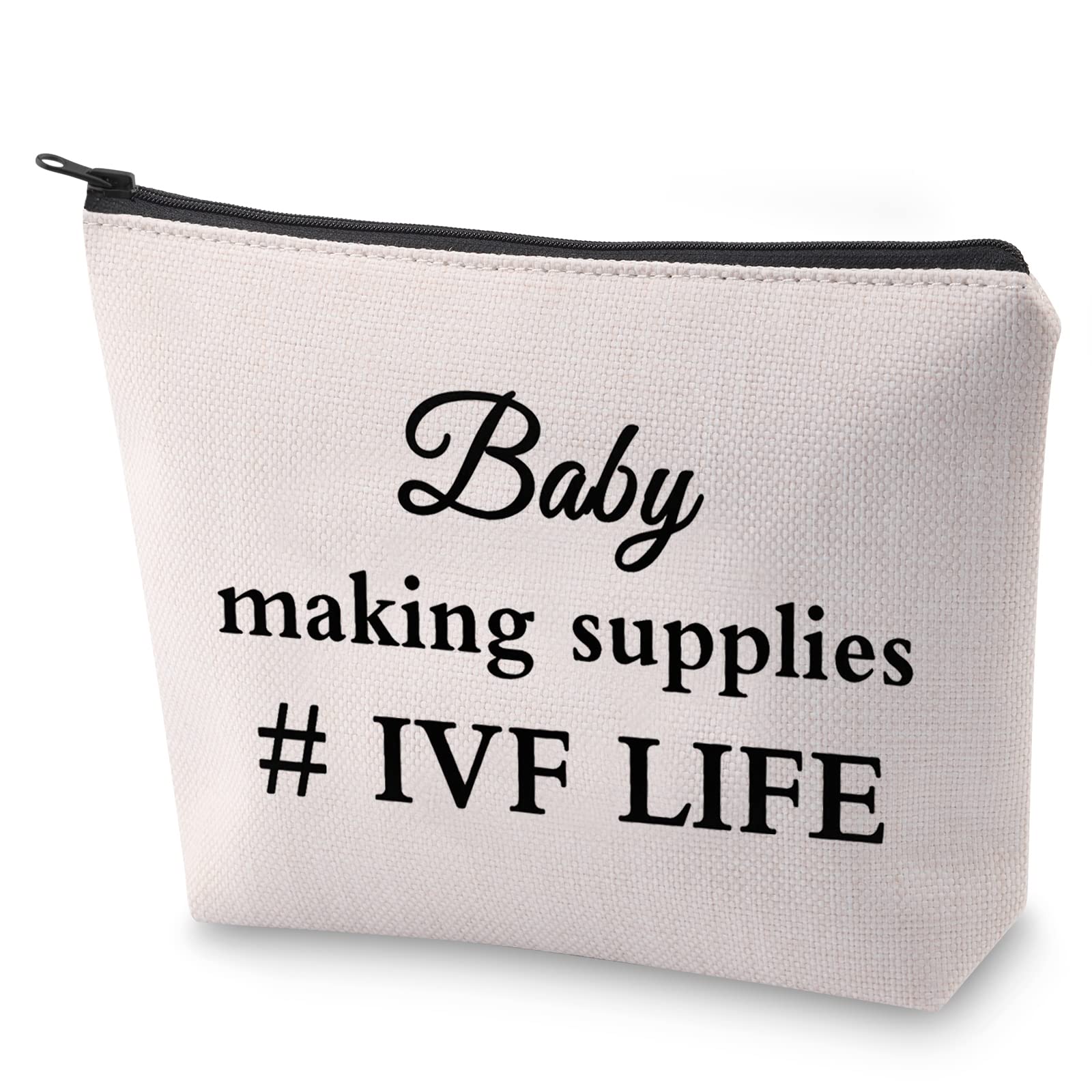 IVF Gift for Women - Infertility Support Makeup Bag with Lucky Transfer Design | Perfect for IVF Moms, Baby Making Supplies & Fertility Journey | Great for Clinic Visits, Hospital Stays & Pregnancy Announcements