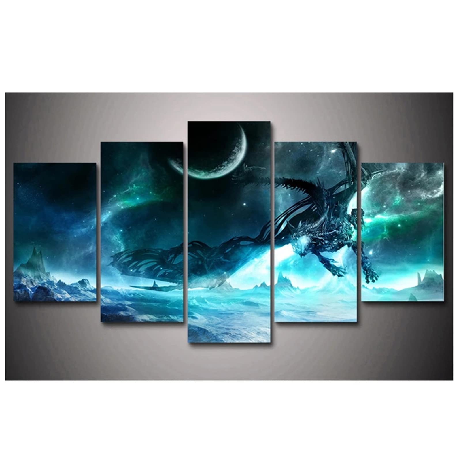 5 Sets Diamond Painting Kits for Adults - Dragon Moon Full Drill DIY Diamond Art Embroidery Cross Stitch Canvas Craft Kits for Home Wall Decor, Bedroom Art, Relaxation & Unique Gift Ideas
