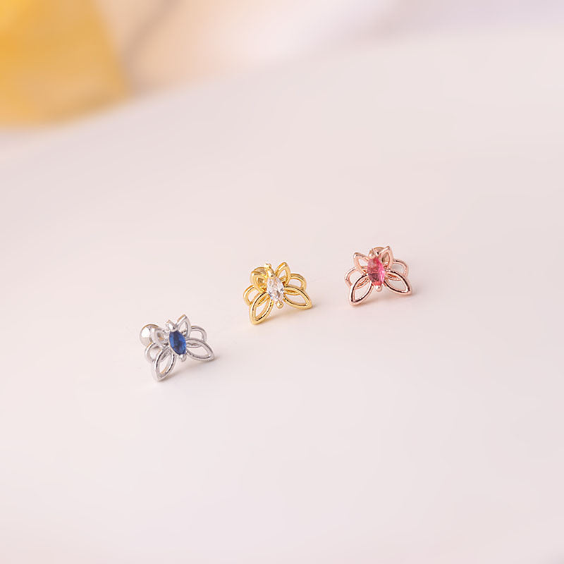 20G Cartilage Tiny Stud Earrings with Butterfly Flat Back - Hypoallergenic Stainless Steel Ear Jewelry for Women | Perfect for Daily Wear, Parties & Gifts