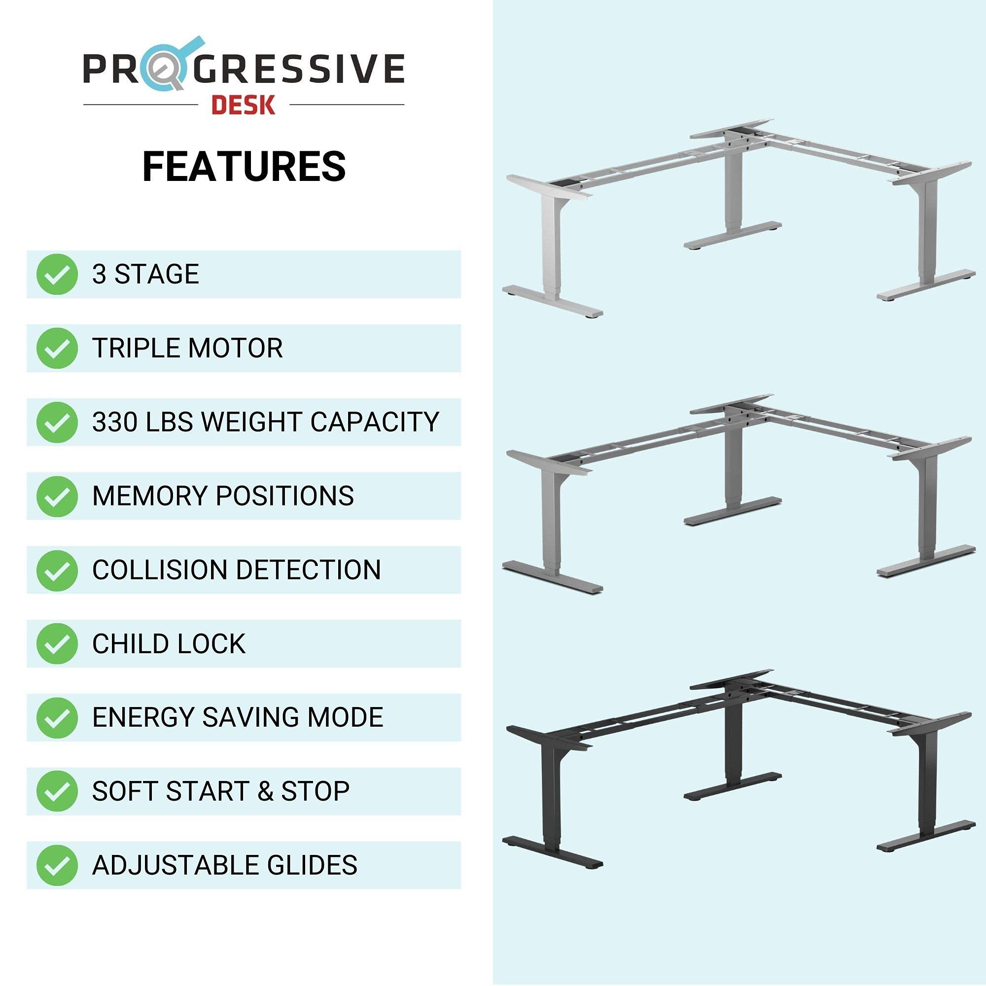 Electric Height Adjustable L-Shaped Standing Desk 78