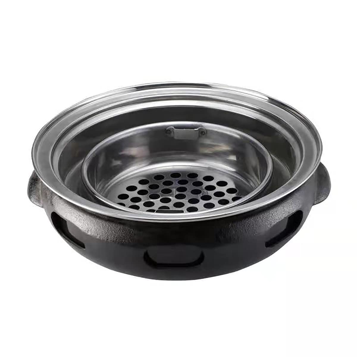 Commercial Charcoal Grill - 32x10 Inch Round Cast Iron BBQ Grill for Outdoor Cooking, Picnics & Backyard Barbecues - Heavy Duty Black Charcoal Grill with Utensils - Perfect for Camping, Tailgating & Patio Parties