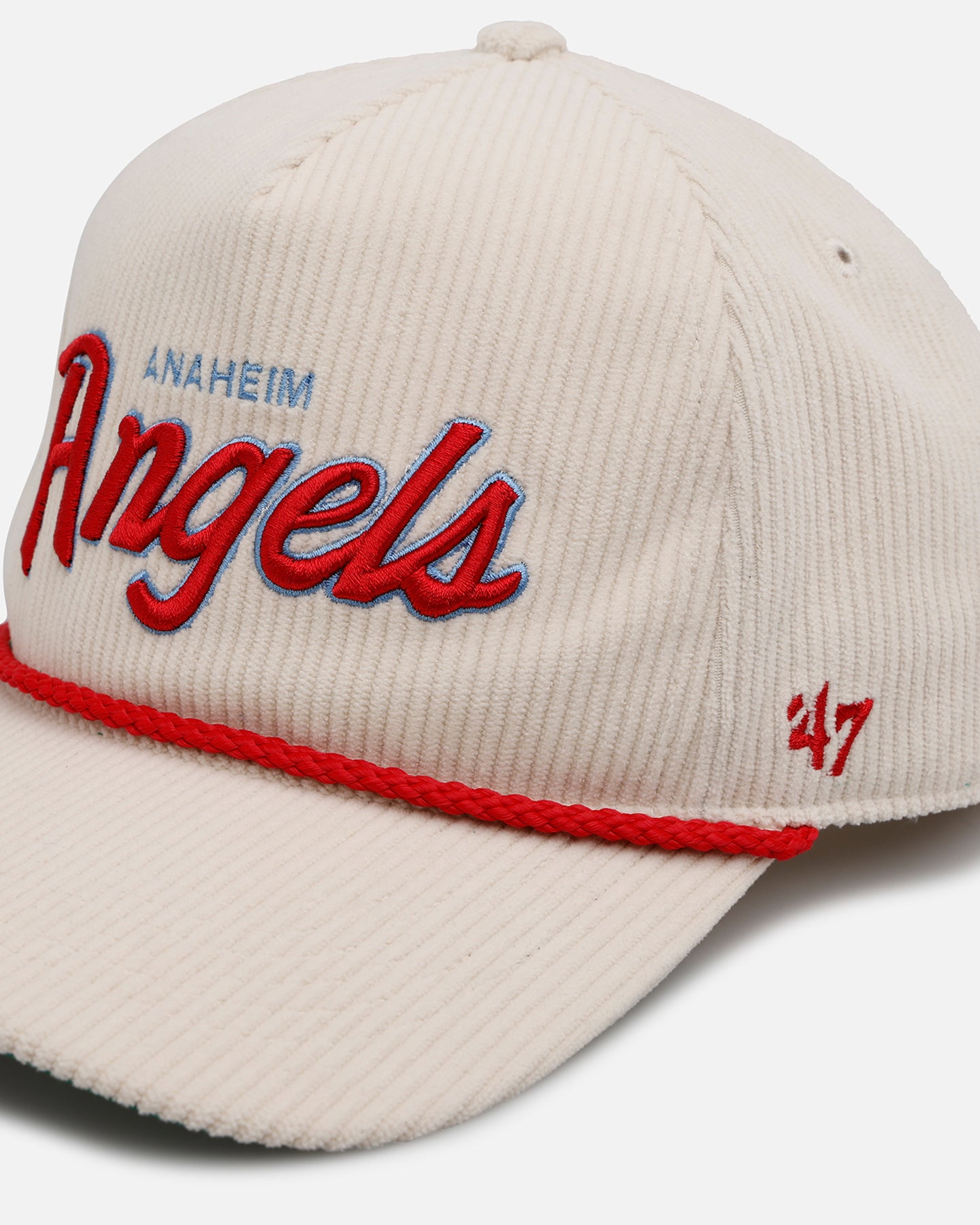 47 Brand Anaheim Angels 'Natural Script' Premium Corduroy Snapback Hat - Official MLB Licensed Baseball Cap for Men & Women - Perfect for Sports Fans, Casual Wear and Game Day Outfits