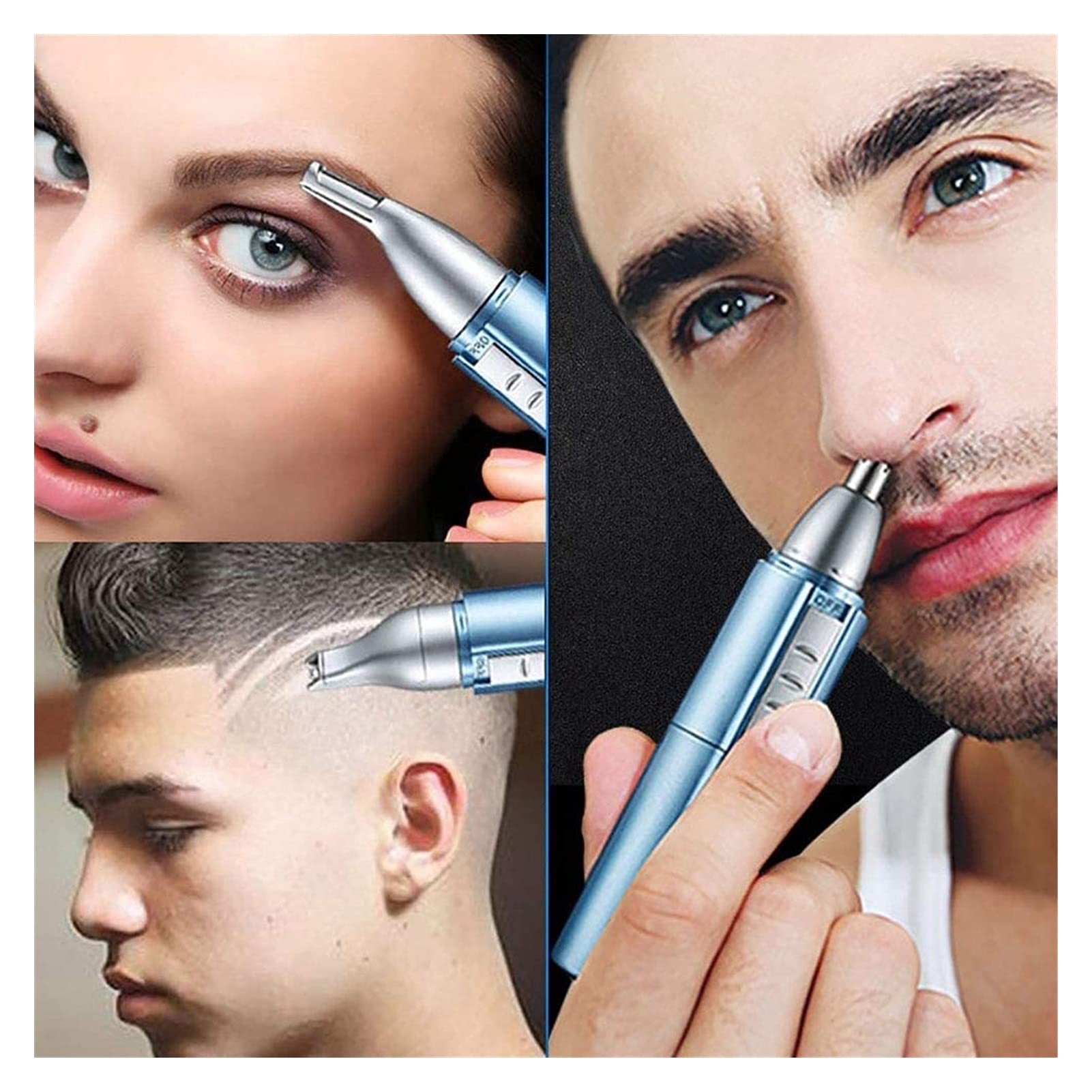 Xuemml HHWKSJ USB Rechargeable Nose & Ear Hair Trimmer for Men - Painless Professional Grooming Kit with 4 Attachments | Perfect for Travel, Home Use & Personal Care