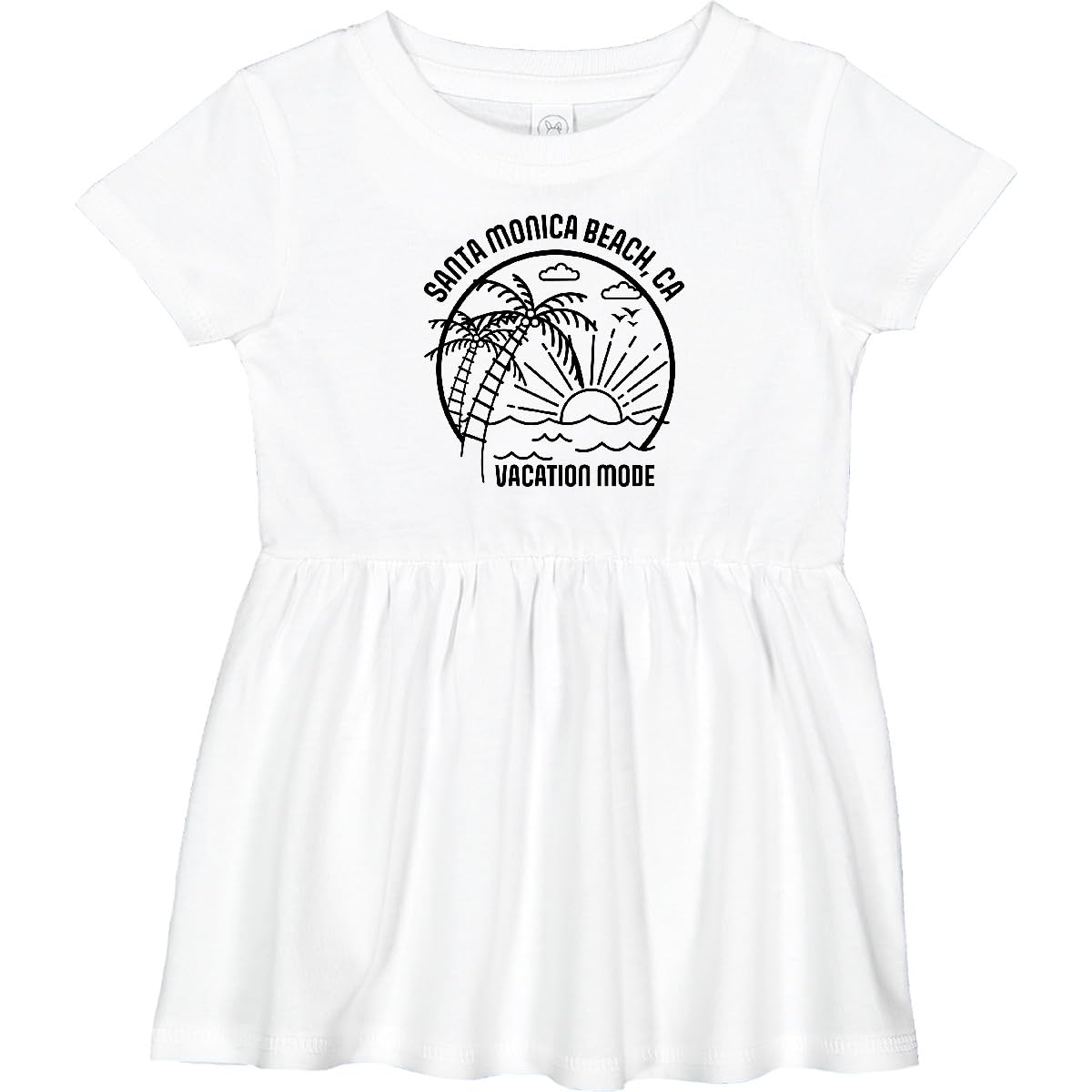 Inktastic Summer Vacation Mode Santa Monica Beach California Baby Dress - Cute Outfit for Beach Trips, Family Photos & Holiday Celebrations