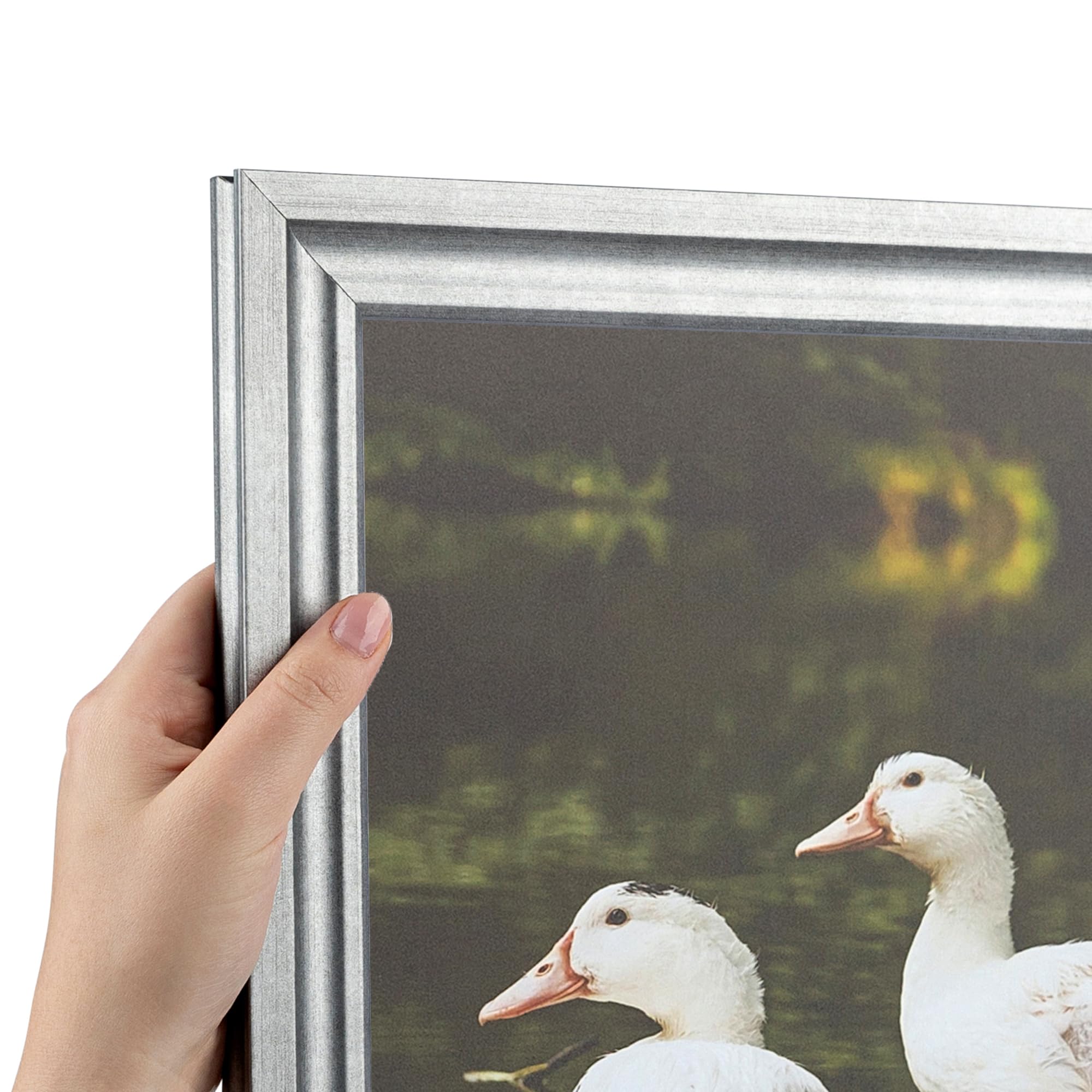 ArtToFrames 27x39 Inch Silver Picture Frame - 1.25 Inch MDF Poster Frame in Muted Cold Silver for Wall Art & Photos - Includes Economy Acrylic - Perfect for Home Decor, Office Display & Gift Giving