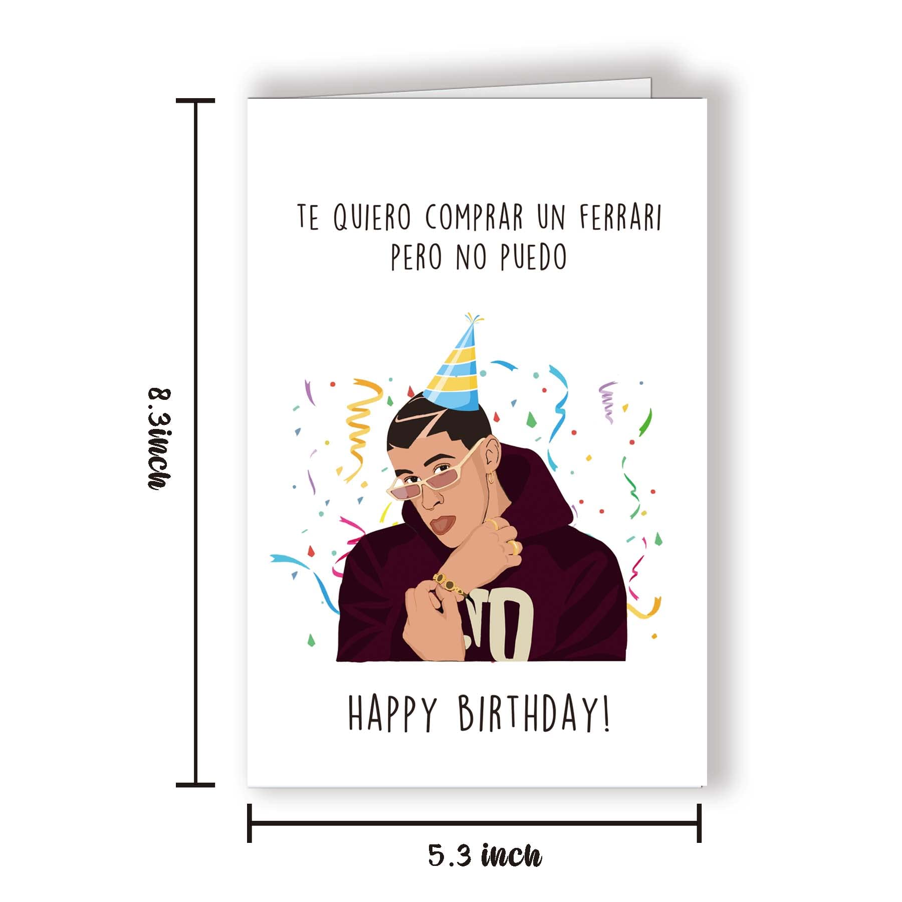 Funny Bad Bunny Birthday Card for Him Her - Perfect Party Gift