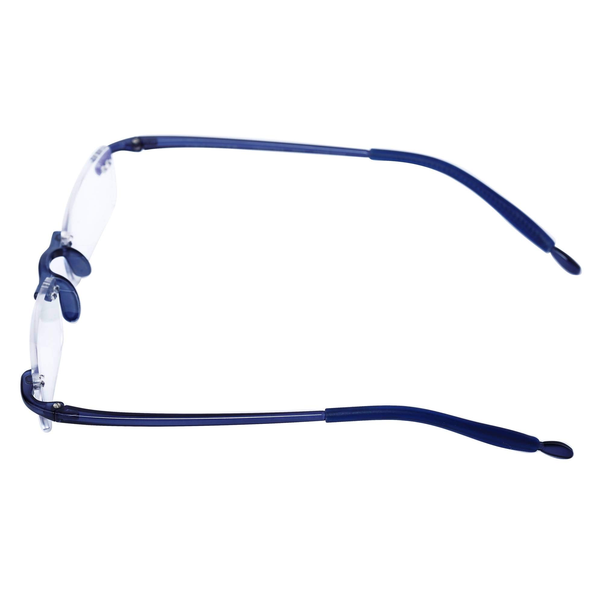 Lightweight Rimless Blue Light Blocking Computer Reading Glasses for Men & Women - Reduce Eye Strain for Work, Gaming & Screen Time