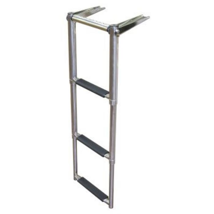 JIF Marine EQB Over Platform Telescoping Boat Ladder - Heavy Duty Stainless Steel Folding Ladder for Boats, Yachts & Docks | Perfect for Swimming, Boarding & Water Sports Access