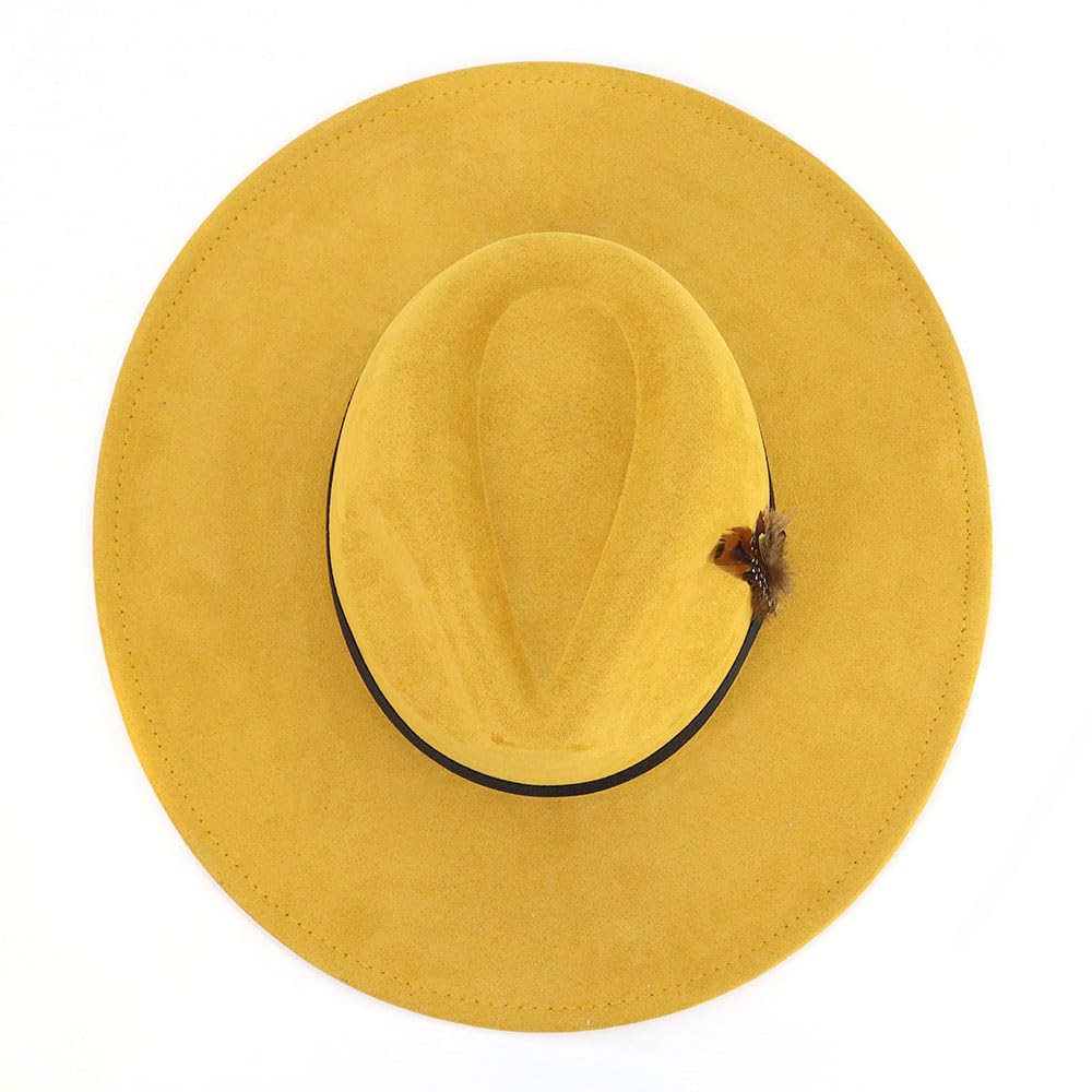 Stylish LIDHAY Wide Brim Fedora Hat for Women & Men - Western Suede Panama Hat for Outdoor Activities, Beach, Travel & Fashion Accessories
