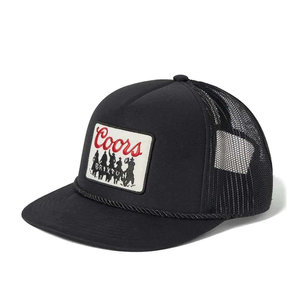Brixton x Coors Bandit HP Trucker Hat - Black/Black | Vintage Style Adjustable Baseball Cap for Men & Women | Perfect for Outdoor Activities, Concerts, and Casual Wear