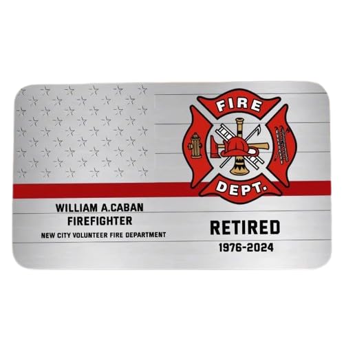 Personalized Firefighter Wallet Card - Custom Engraved Name & Department - Durable Aluminum ID Card for First Responders, Gifts & Everyday Carry