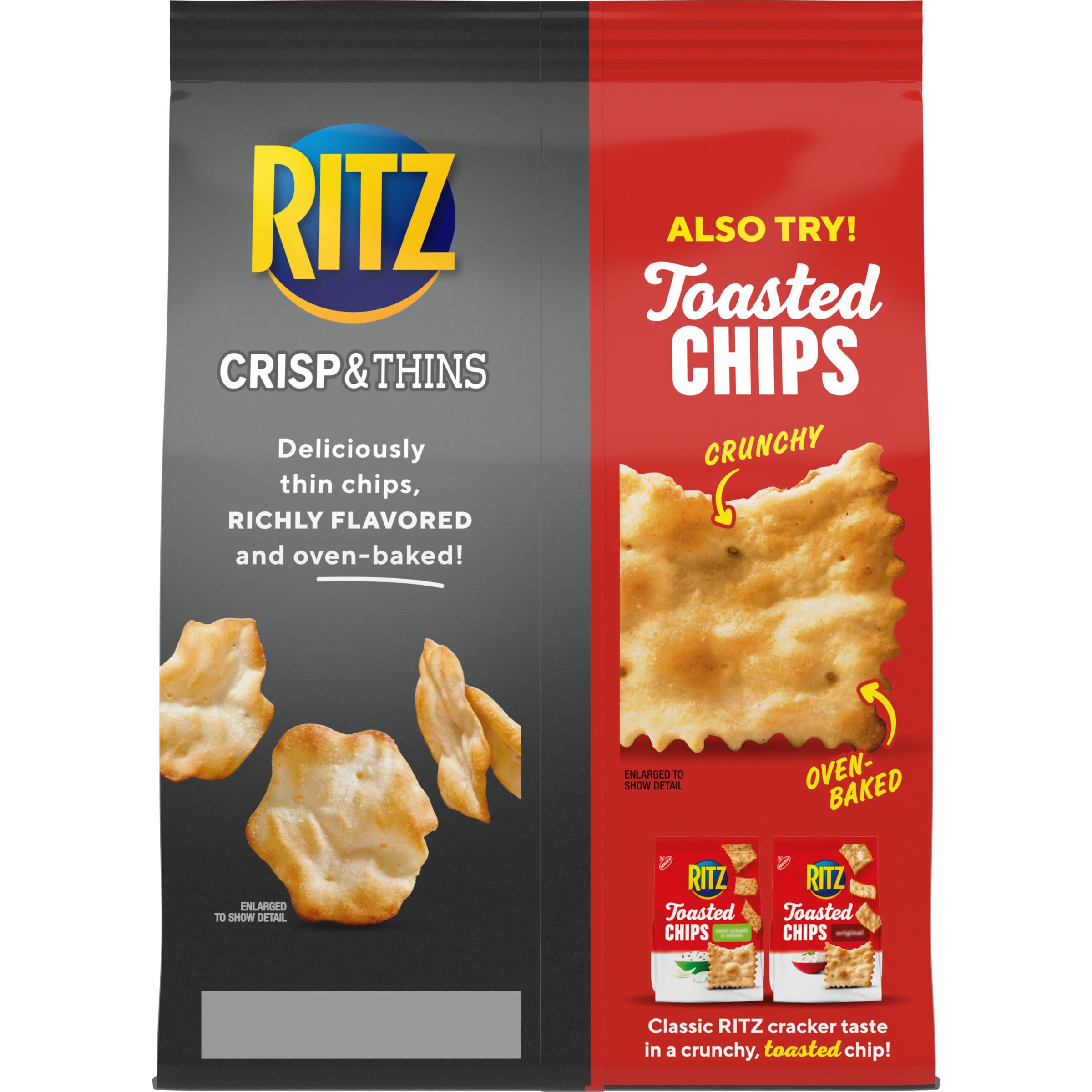 RITZ Crisp and Thins Cream Cheese & Onion Flavored Potato Chips - 7.1 oz Bag - Crunchy Party Snacks for Game Nights, Movie Time & Office Break