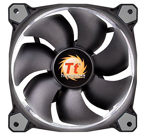 Thermaltake RIING 120mm RGB LED Ultra Quiet High Performance PC Case Cooling Fan - White | Perfect for Gaming PC Builds, Workstation Cooling & Computer Case Airflow Enhancement