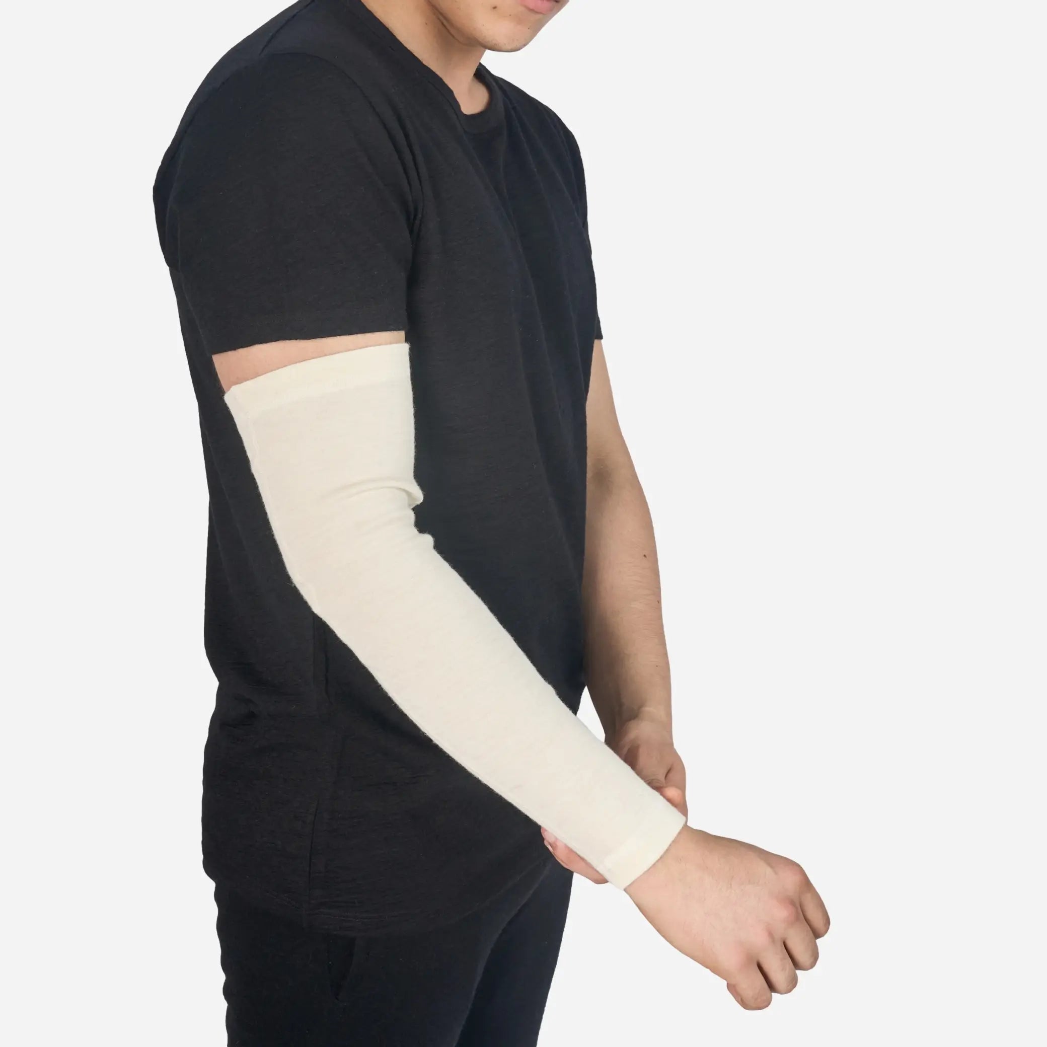 Alpaca Wool Arm Sleeves for Men & Women - 420 Midweight Thermal Compression Sleeves for Outdoor Sports, Running, Cycling & Cold Weather Protection