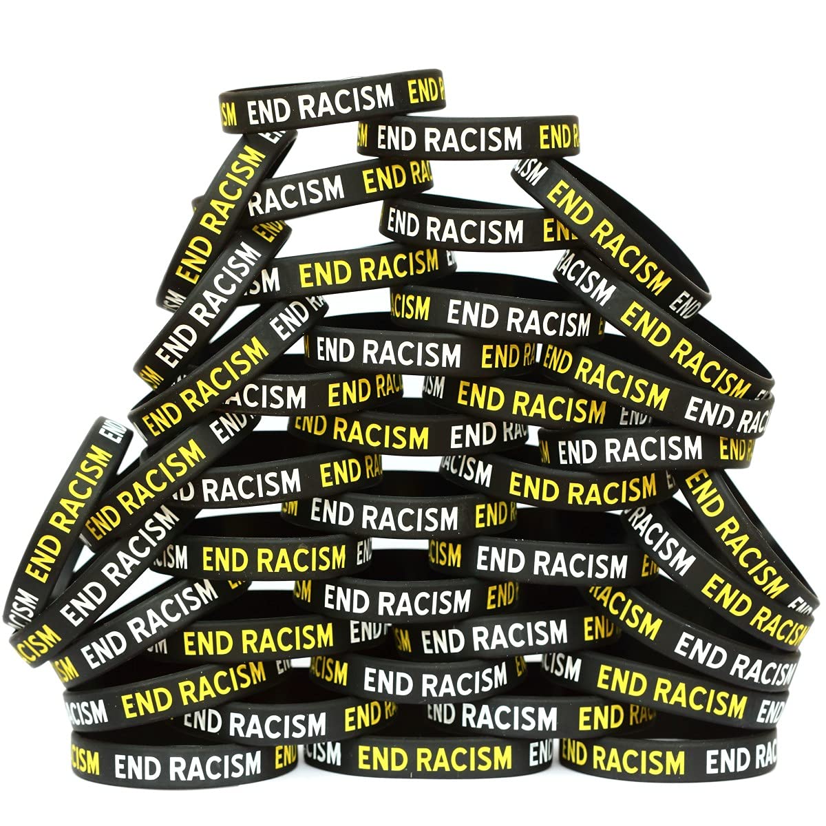100 Pack Anti-Racism Unity Bracelets - Rainbow Color Equality Wristbands for Social Justice, Protests & Awareness Events - Bulk Solidarity Bracelets for Schools, Fundraisers and Diversity Campaigns