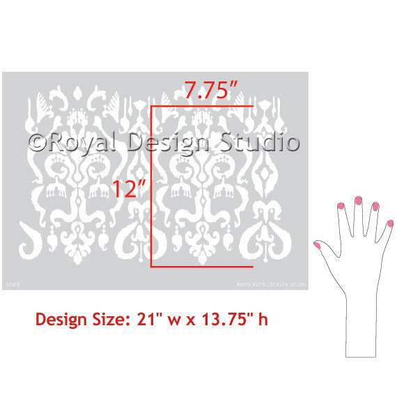 Khanjali Ikat Stencil - Handmade Decorative Stencil for DIY Crafts, Wall Art, and Fabric Painting | Perfect for Home Decor, Scrapbooking, and Gift Wrapping