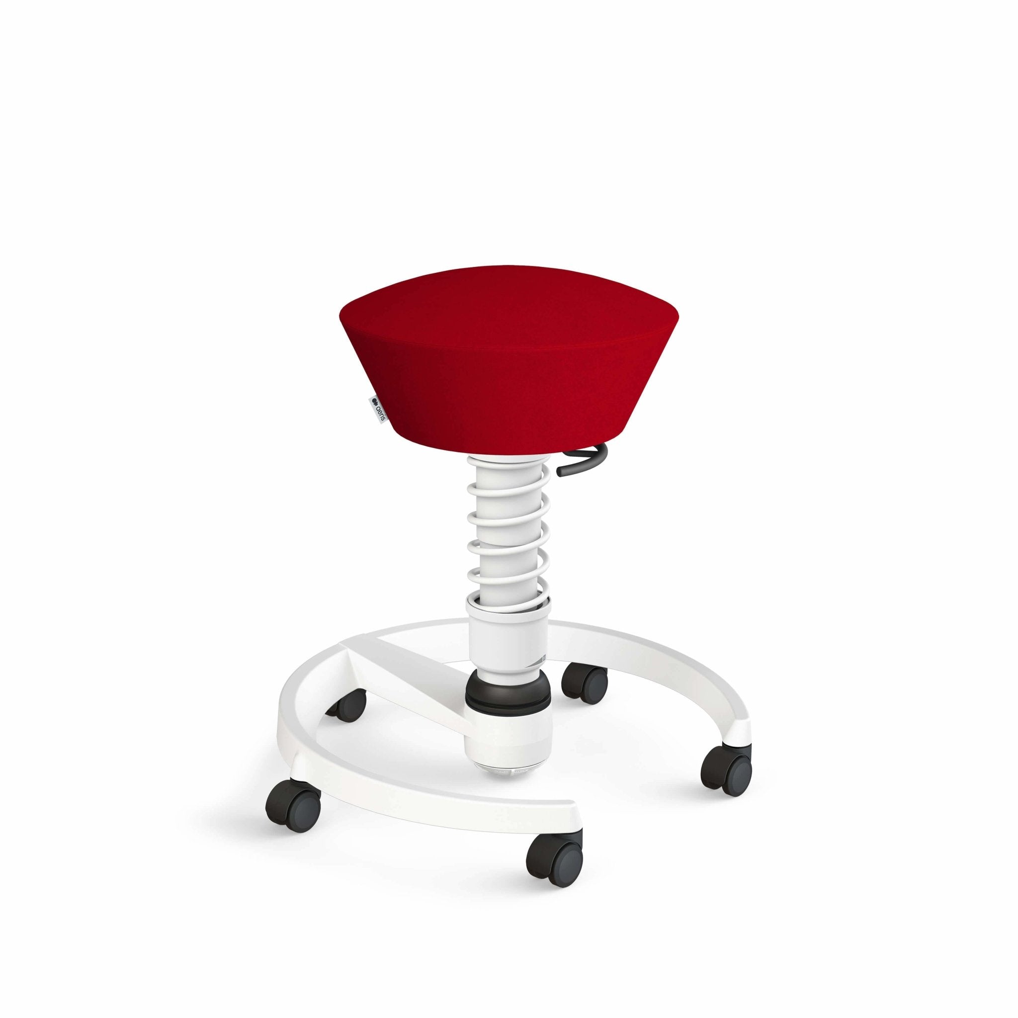 Aeris Swopper Active Sitting Stool with White Castor Wheels - Ergonomic Office Chair Alternative for Home & Workplace - Perfect for Standing Desks, Workstations and Posture Correction