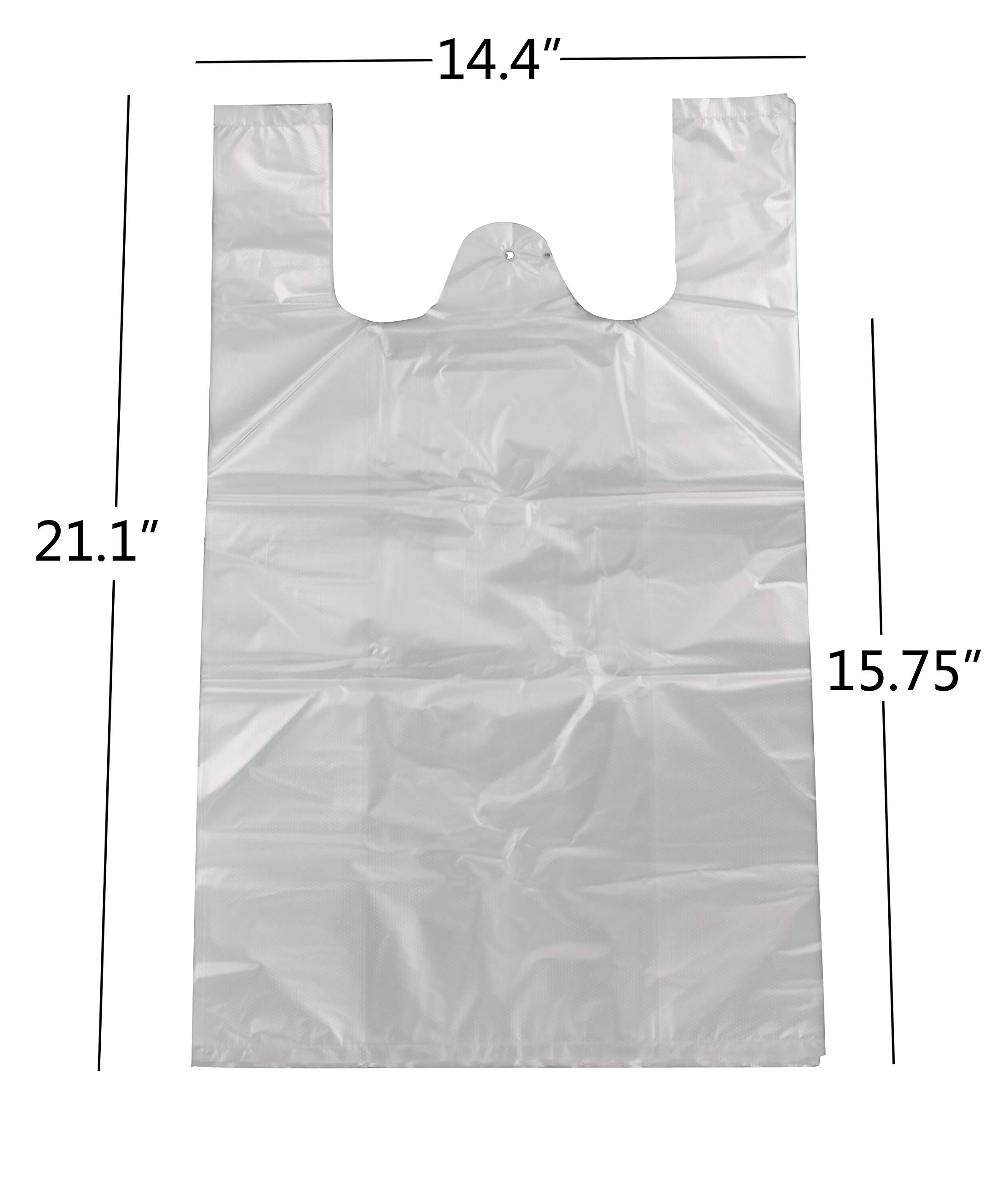 Ggbin Durable Plastic T-Shirt Shopping Bags with Handles - 21.1