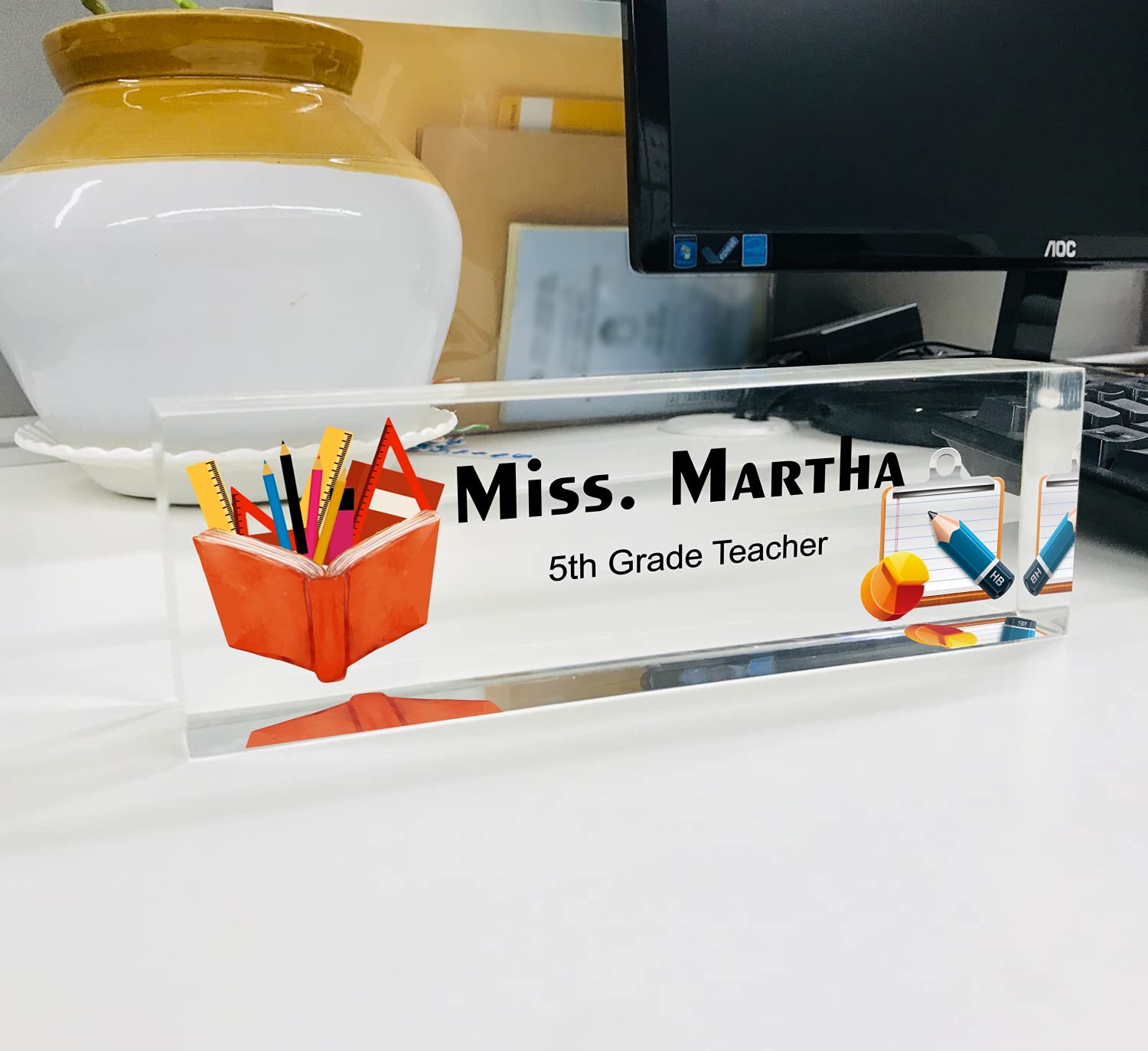 Custom Acrylic Teacher Name Plates - 8