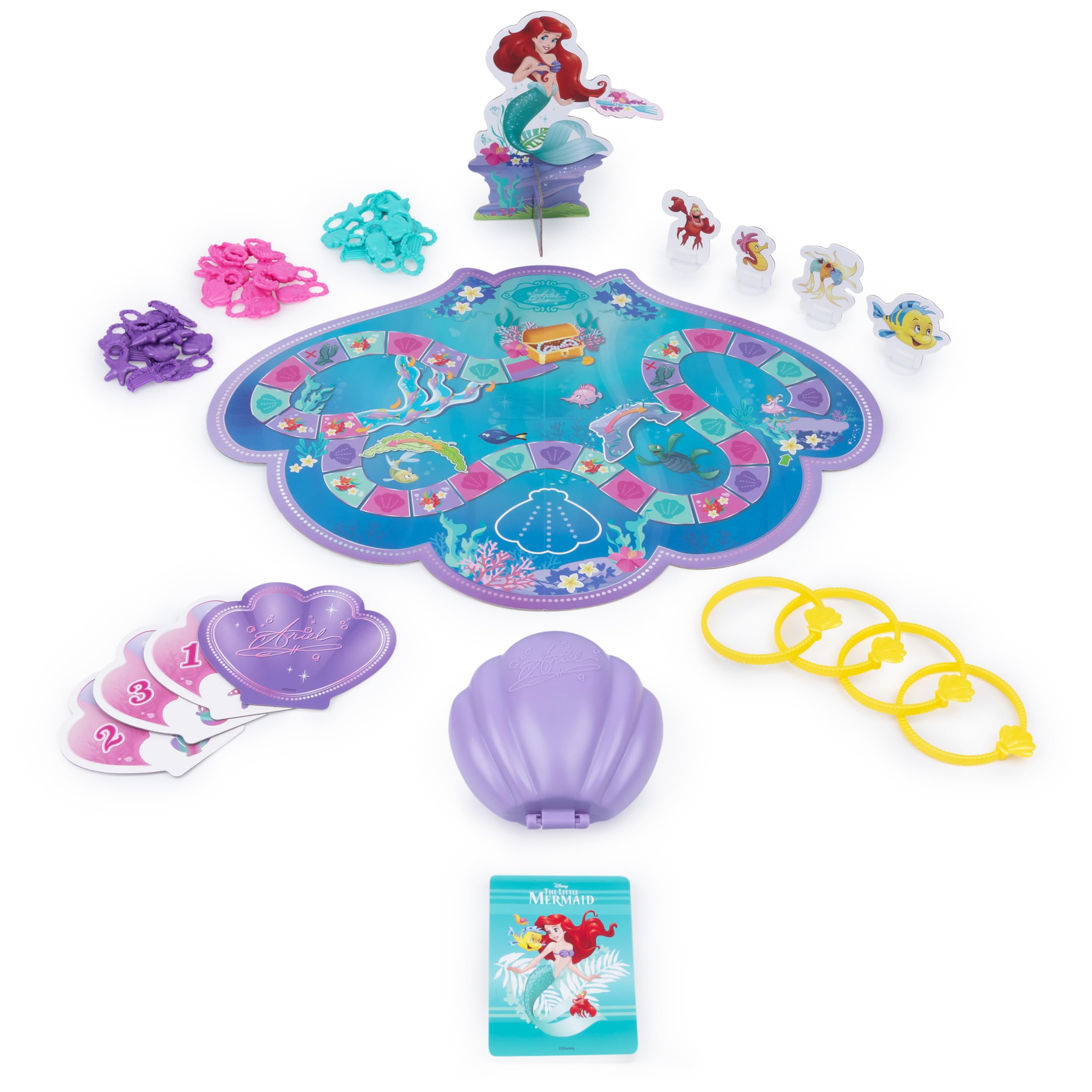 Disney Princess Little Mermaid Game for Kids - Charming Sea Adventure, Ages 4+ (2-4 Players) | Family Board Game Night