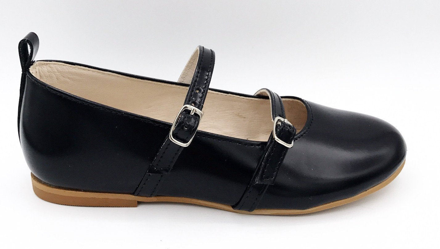 Sonatina Black Patent Leather Double Strap Mary Jane Shoes for Women - Elegant & Comfortable Dress Shoes for Work, Parties & Weddings